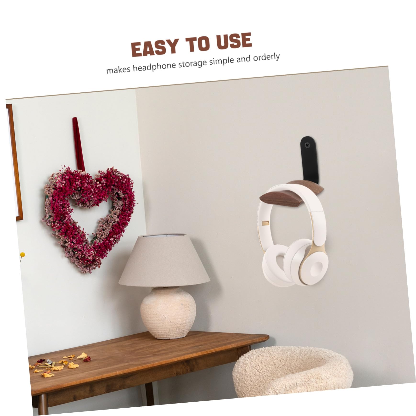 Tofficu Soporte Para Auriculares De Pared Colgador De Madera Para Música Ahorra Espacio Para Decoración Del Hogar