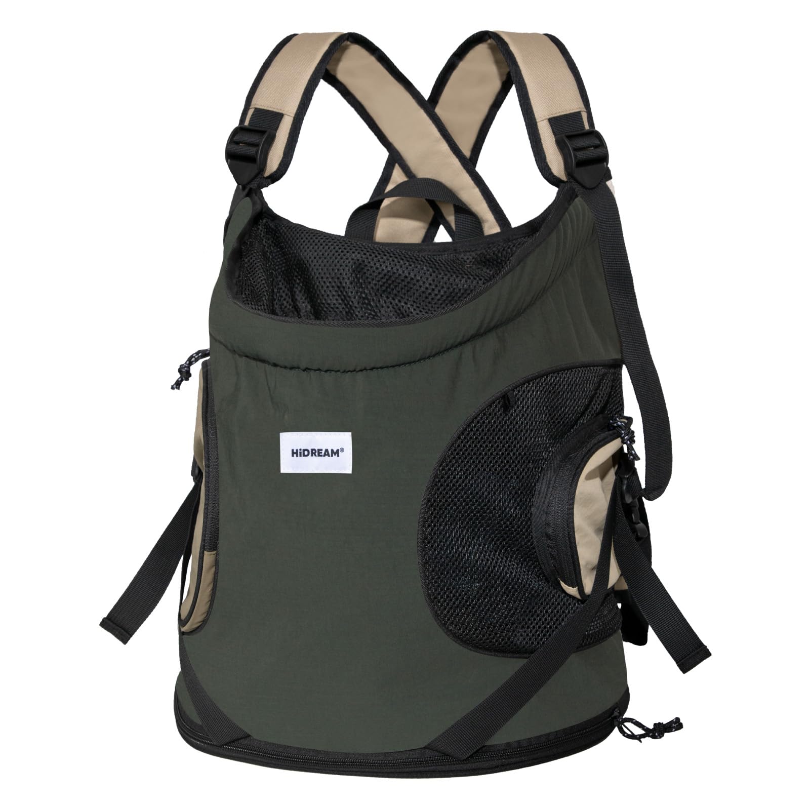 Duuclume Dog Front Carrier Backpack, Adjustable Dog Pet Cat Chest Carrying Bag, Comfortable Canvas & Mesh Backpack Suitable for Up to 19 Pounds Puppy Cat Traveling Hiking Camping (Gray)