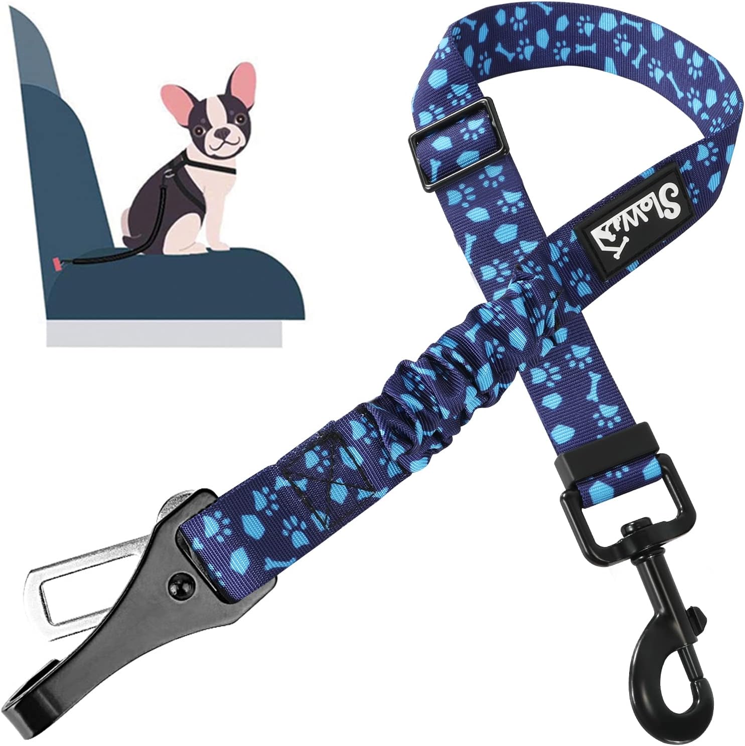 SlowTon Dog Seat Belt, Adjustable Dog Safety Belt Leash, 2