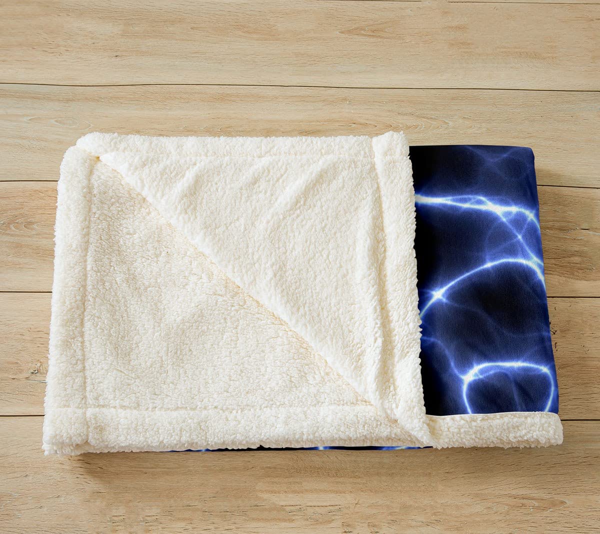 Coperta in pile Lightning Sherpa con linee energetiche incandescenti coperta in pile 3D blu cosmica per ragazzi e ragazze, ragazzi e adolescenti, coperta per divano letto, king 200 x 201 cm