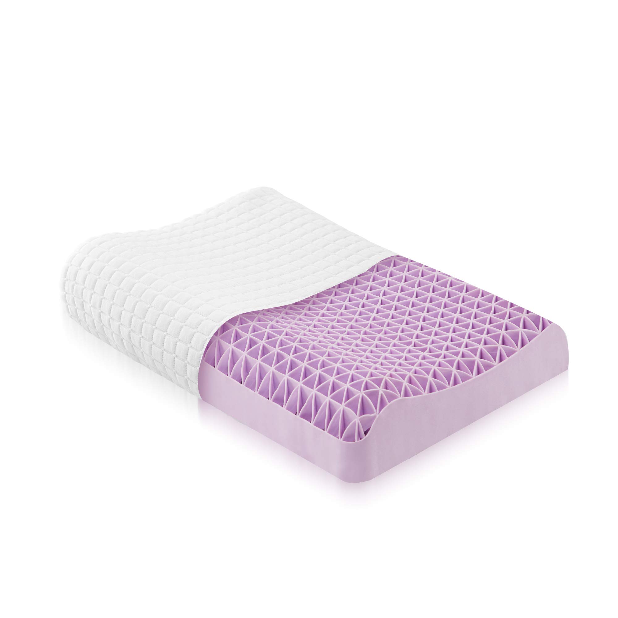 DAPU Purple Pillow Optimal Head Neck Support for Hot Sleepers 360º Grid Hex Soft Responsive Cool Moisture-Wicking for Neck Pain
