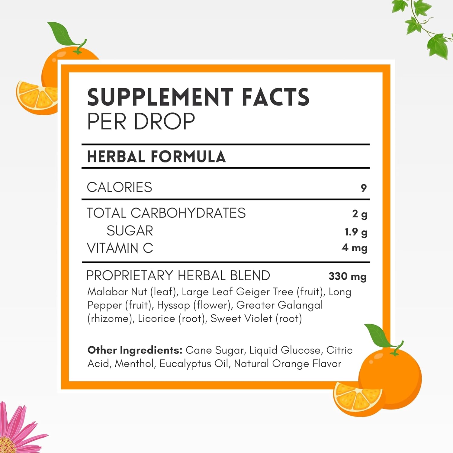 HERBION Naturals Cough Drops, Dietary Supplement, Soothes Cough, for Adults and Children Over 6 Years, No Artificial Flavor, No Added Color, 18 Count (Pack of 48) Orange
