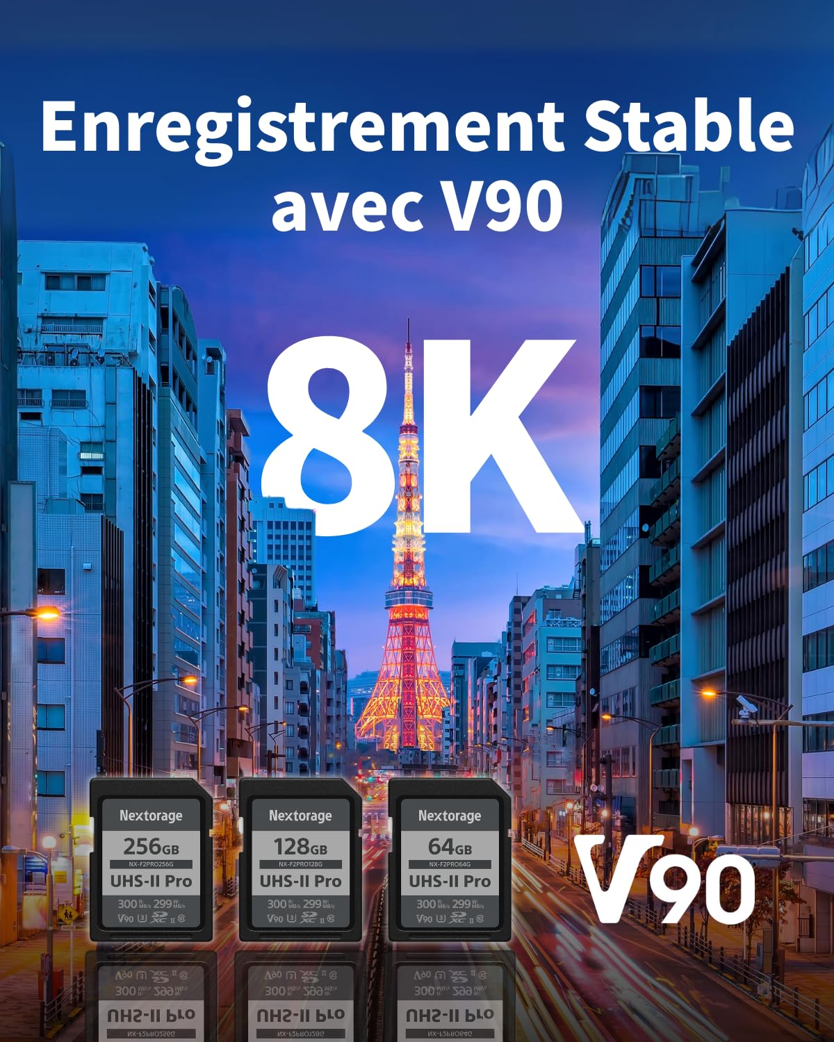 Nextorage Carte SD 256Go, SDXC UHS-II 256GB, SD Card mémoire Japonaise, Accessoires Photo et caméscopes pour appareils Photo Nikon/Canon/Sony/Fujifilm/Nintendo Switch, F2PRO NX-F2PRO256G