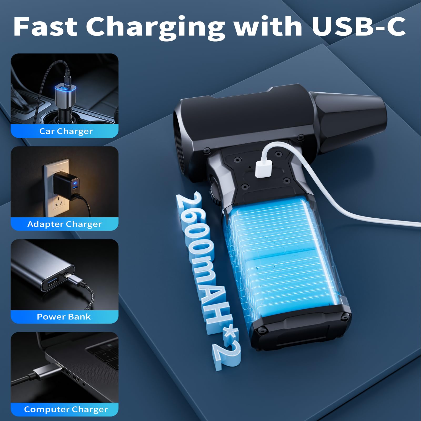 Plumero de aire comprimido eléctrico de 130000 RPM para limpieza de PC y teclado, X3, pistola de aire comprimido recargable reutilizable para coche, cama de aire, al aire libre, hogar