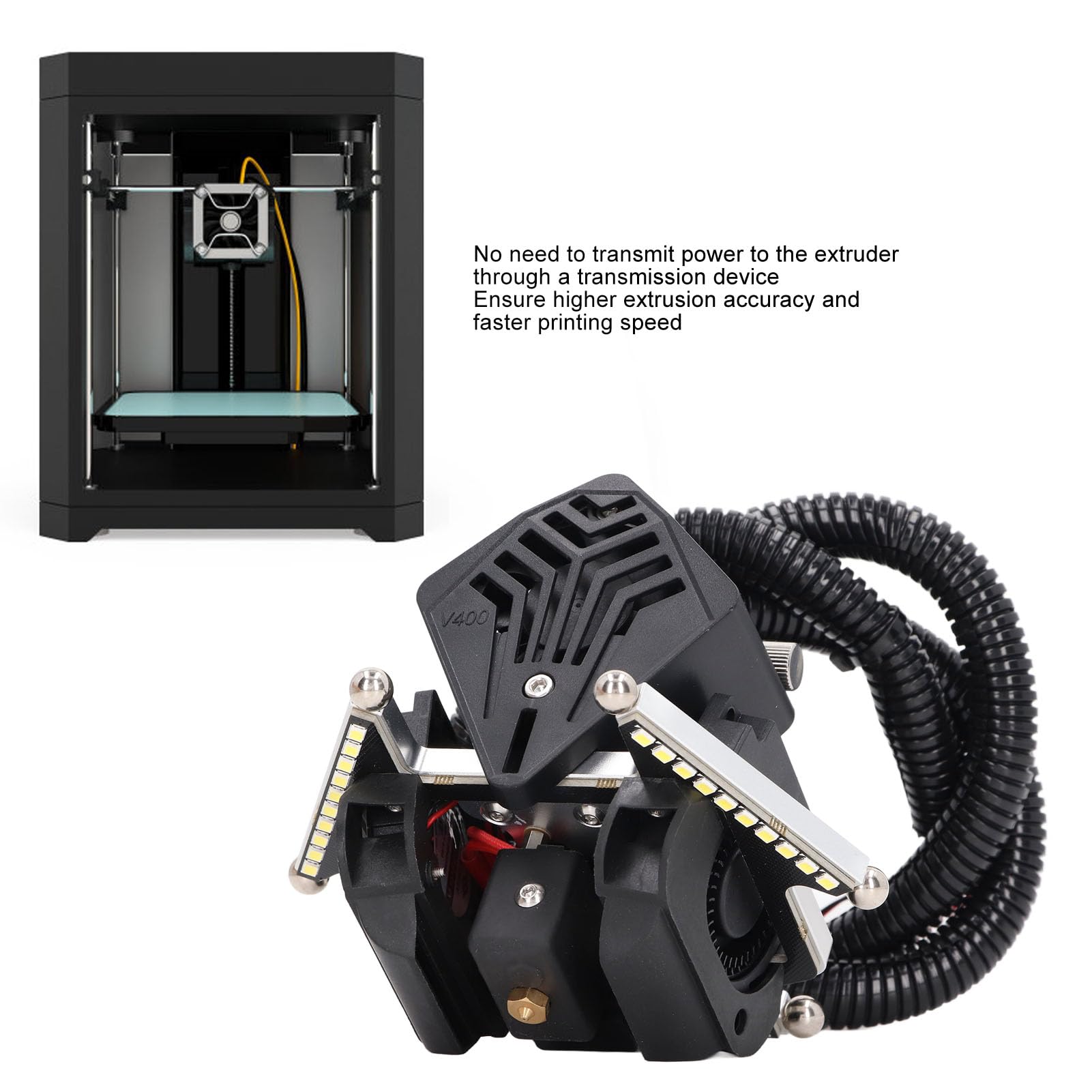 Extrusor de Unidad Directa V400, Nivelación Automática de Alta Velocidad Extrusor de Distancia a Corta Distancia para Impresora 3D, con Coincidencia de Corriente