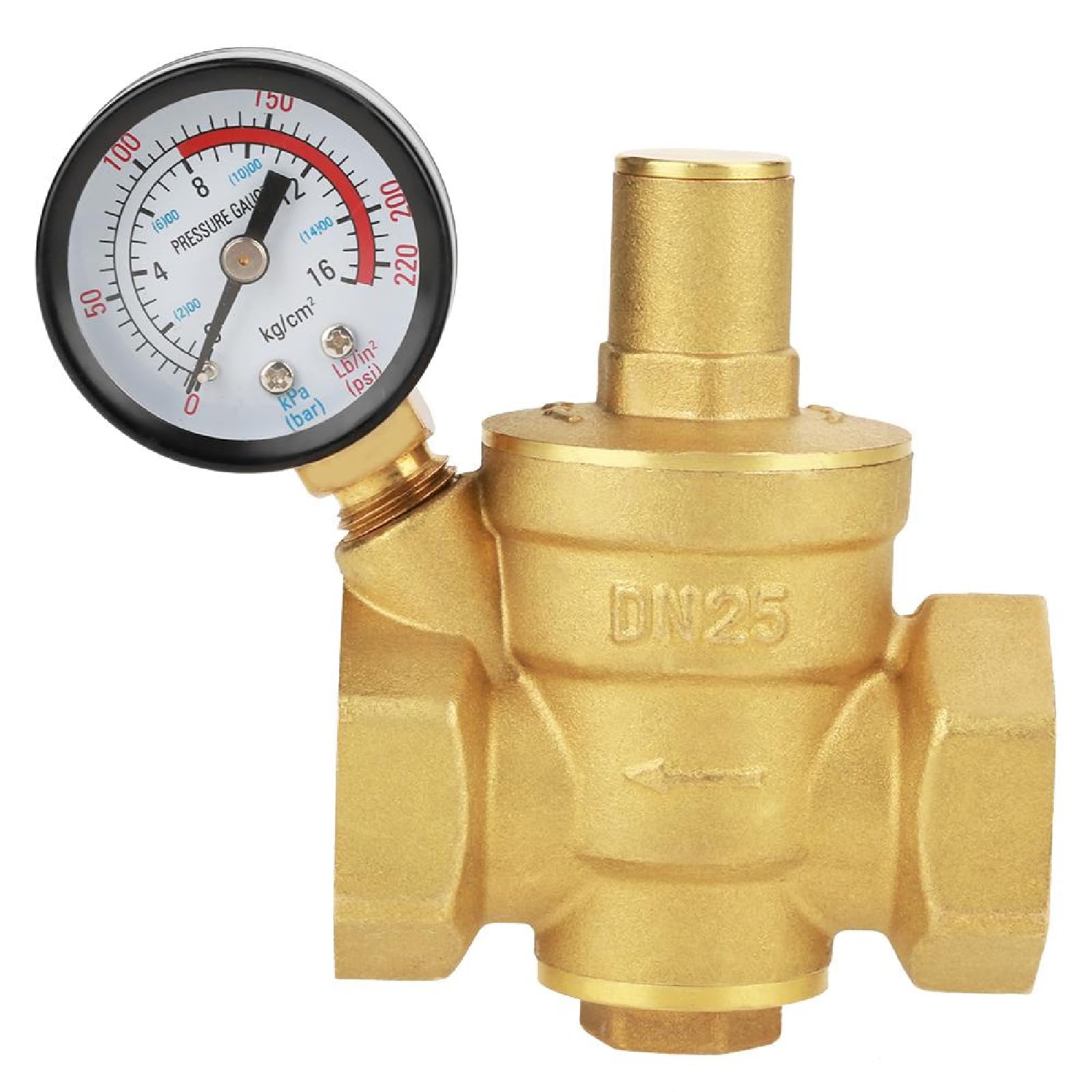 Réducteur de pression d'eau réglable DN25 en laiton pour stabiliser le réseau 1,6 MPa