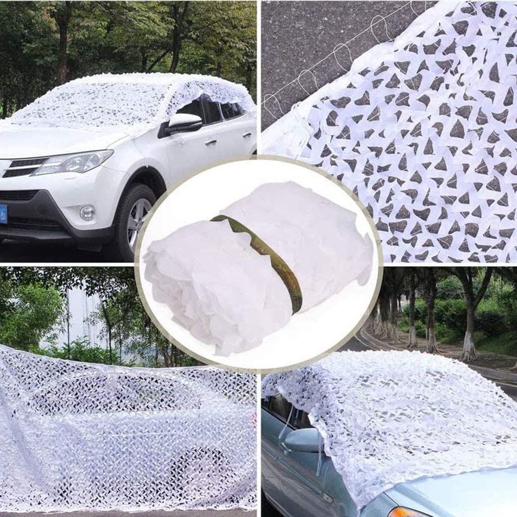 Rete Mimetica Bianca Rete Parasole Grande Rete Mimetica Leggero Durevole per Giochi di Sopravvivenza, Sport all'Aria Aperta(Size:8 * 8m/24 * 24ft)