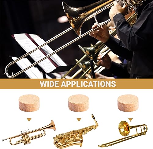 Miniatura 6 de Facmogu 20 piezas de trompeta de saliva de corcho, 9 0.157 in de trombón de agua con caja de almacenamiento, reemplazo de corcho de trompeta de Bach