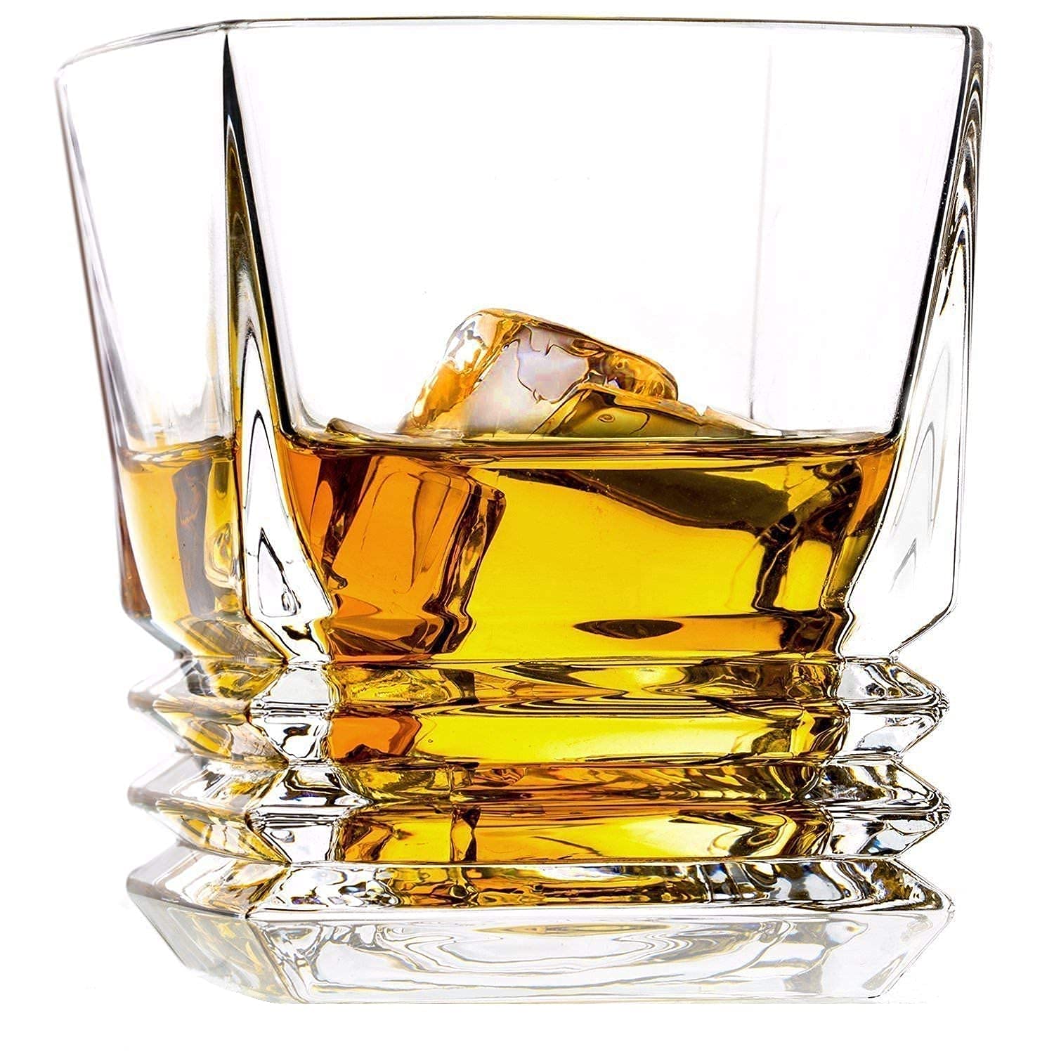 Reflector Whiskey Glasses Set - 12 Premium Crystal Tumblers -9