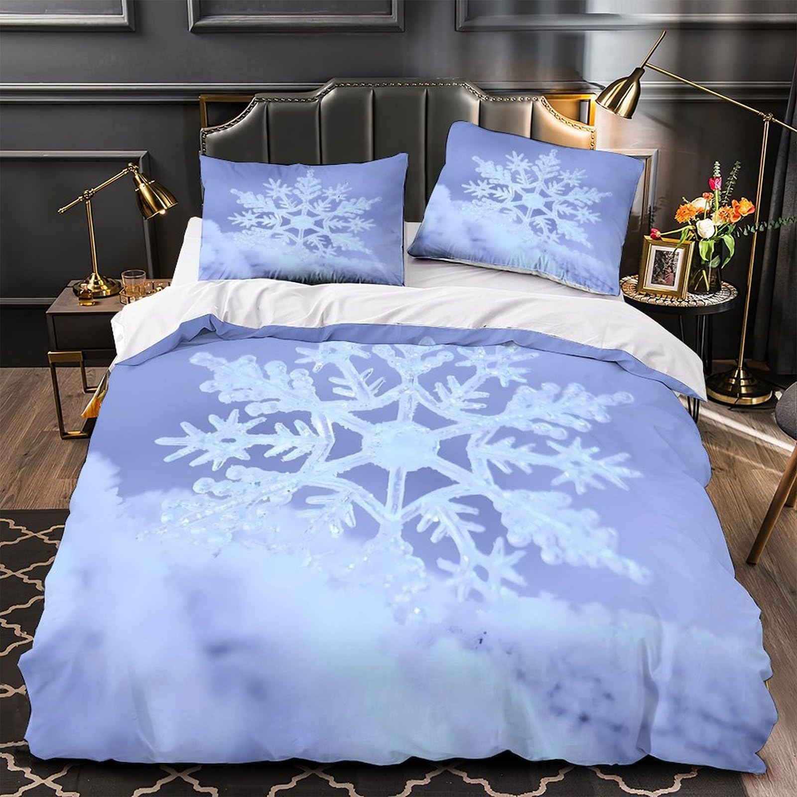 Housse de couette anti-acarien parure de lit 3D zippée pour lit double enfant 200x200