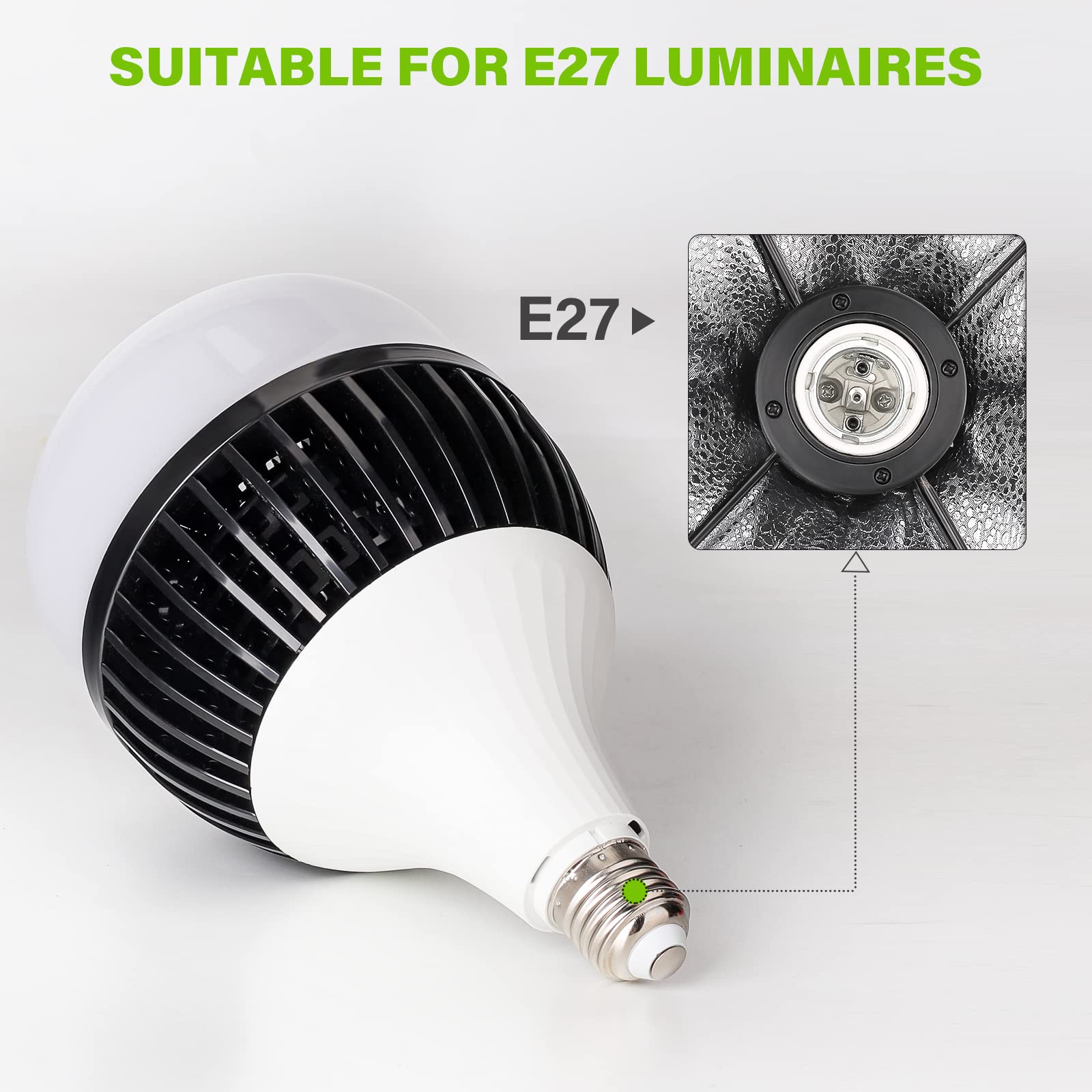 Lampadina CFL 85W 5500K E27 Per Fotografia - Luce Daylight, Risparmio Energetico - Foto 9
