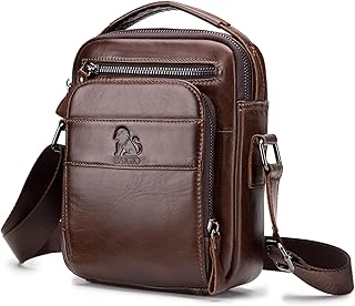 Genuine Leather Small Messenger Bag for Men Shoulder Bag for Ipad Crossbody Bag Men Handbag Satchel Travel Business