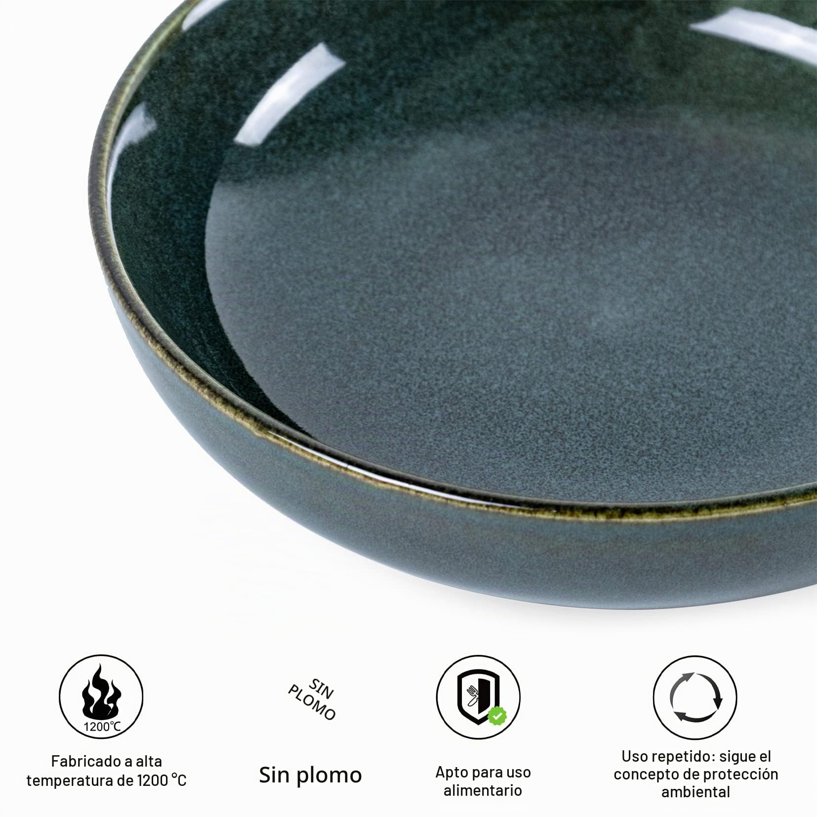 UNICASA Cuencos de Cereales de Porcelana, Cuencos de Pasta para Ensaladera de Mesa 4 Piezas, Cuencos y Tazones para Microondas de Desayuno