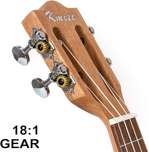 Miniatura 11 de Ukelele Kmise soprano - Ukelele profesional de caoba, Instrumento de 21 pulgadas para principiantes, Kit de iniciación de ukelele hawaiano