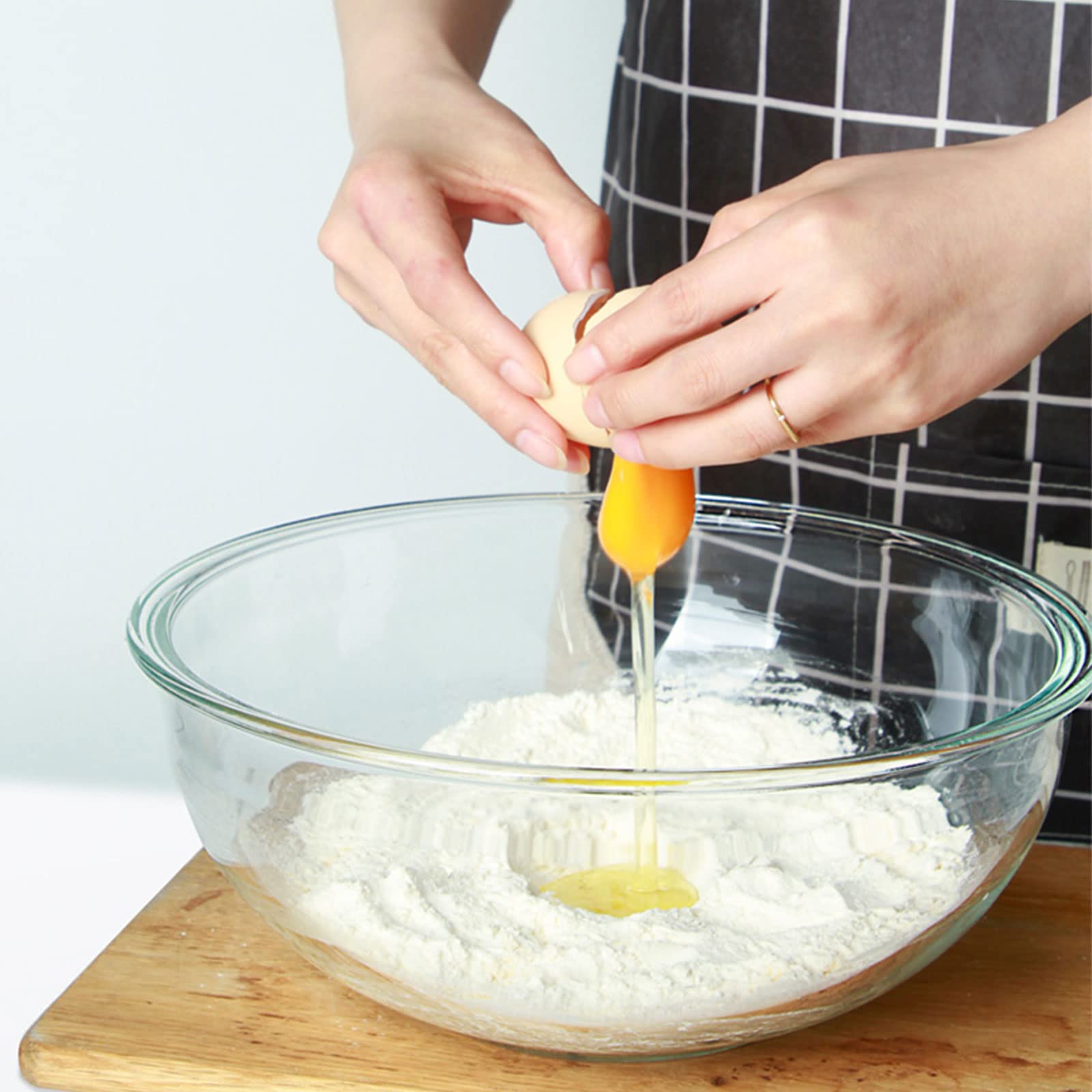 Juego de cuencos de vidrio para mezclar con tapas herméticas para cocina, hornear, servir, cocinar 0.6QT, 1.1QT, 2.2QT, 4QT, juego de ensalada con tapas, apto para lavavajillas y microondas