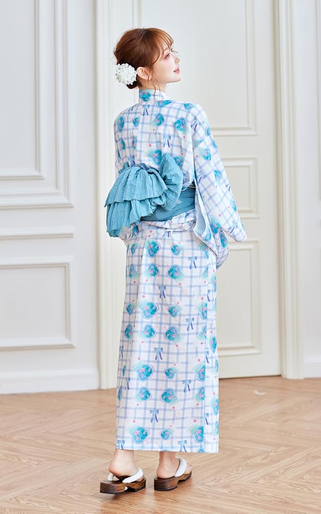 Amazon | [Malymoon] 浴衣 ワンピース 2way クリームソーダ 青