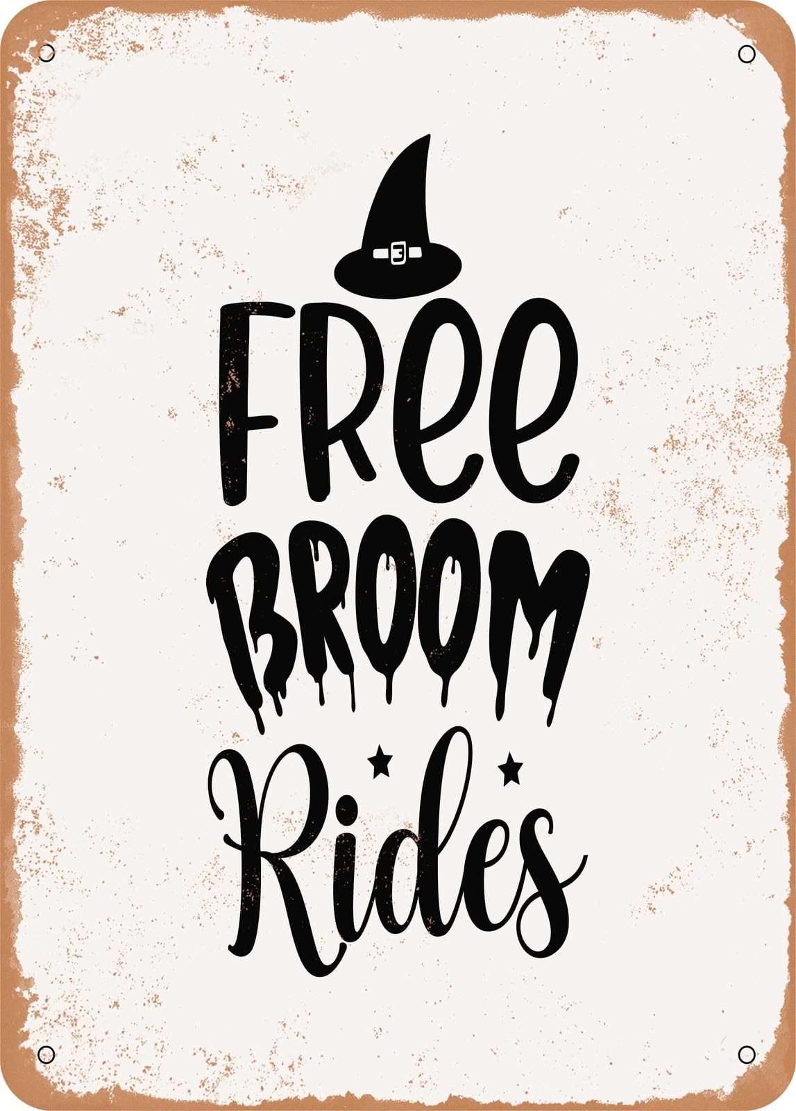 Miaomansenstore Metal Sign - Free Broom Rides - 5 - Vintage Look Home Decor