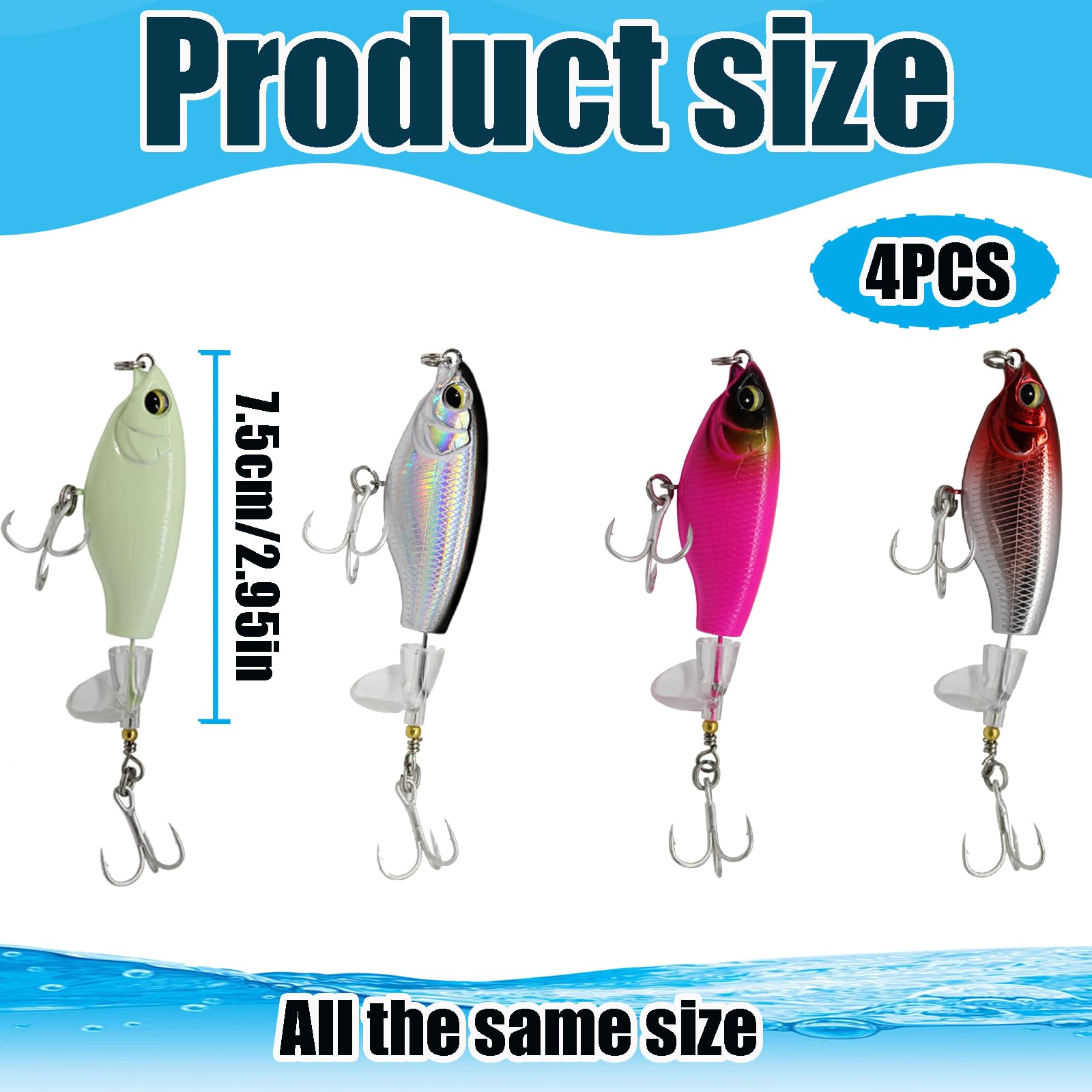 Señuelos Topwater Pesca Trucha Plástico Flotante Cola Giratoria Cebo Duro Agua Dulce Salada