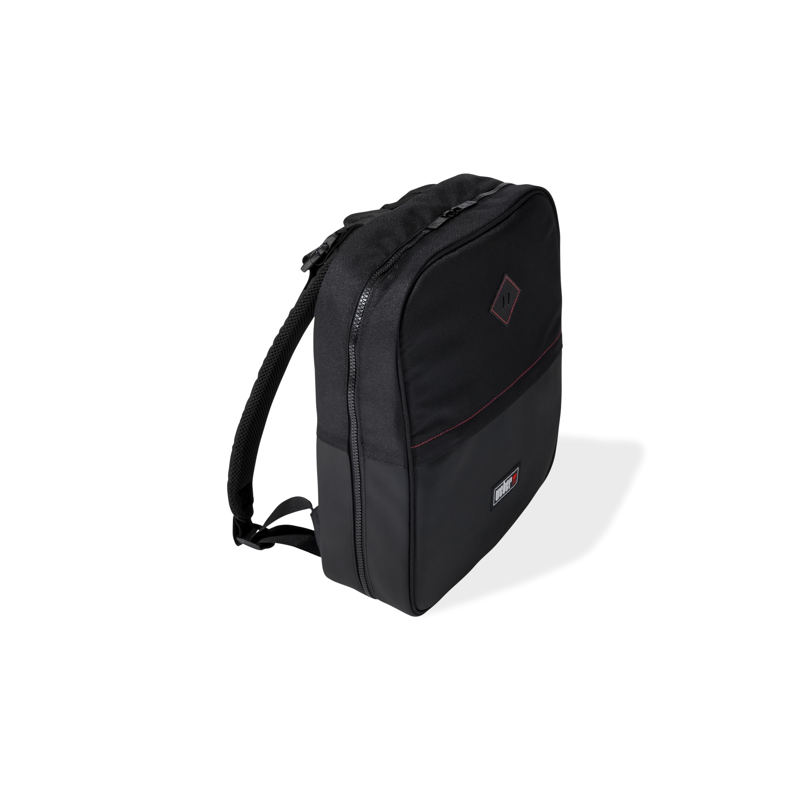 Weber Zaino portatile | borsa impermeabile per utensili BBQ, scomparti per piatti e altro, cinghie regolabili, nero, 38x30,5x7,6 cm