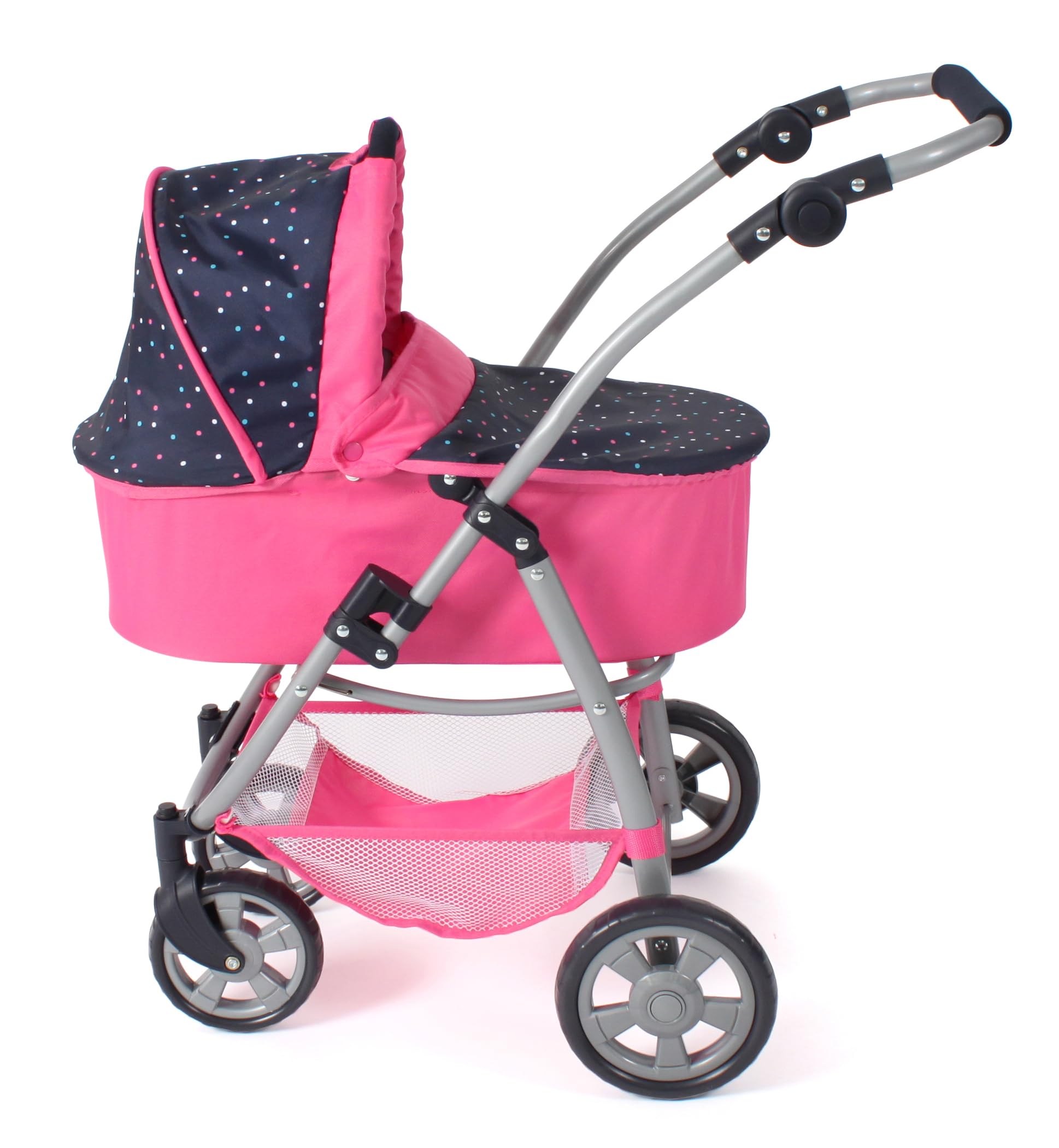 Bayer Chic 2000-640-84 Puppenwagen Emotion All In 2.0-3in1 Puppenwagen-Set bestehend aus Babywanne, Sportsitz und Autositz, Konfetti, pink