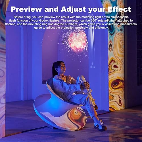 Miniatura 2 de Godox Ak-R21 Kit de accesorios de proyección de flash cónico Snoot con lente de 2.559 in y juego de transparencia de 10 piezas con tornillo de 14