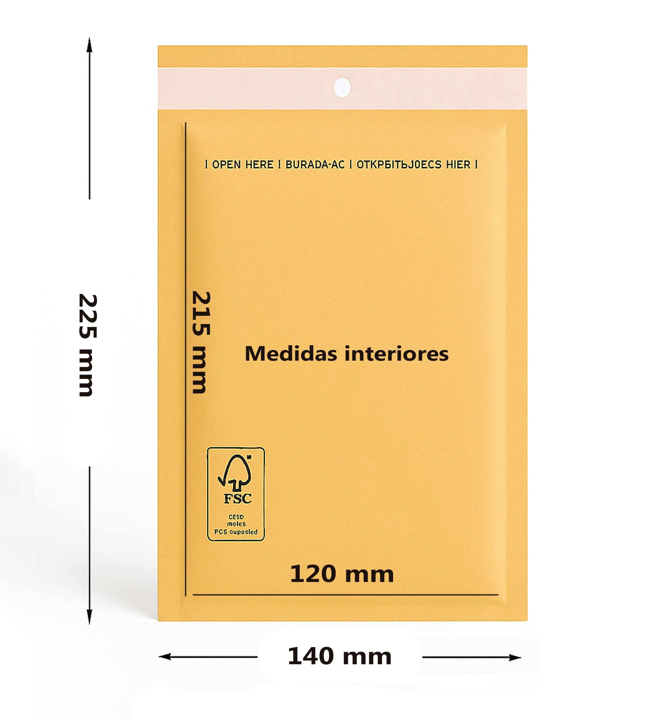 Sobres Acolchados de Burbujas, Varios Tamaños, Paquetes de 10-200 Unidades, Color Marrón, Sobres Protectores para Envíos (10, 140x225 mm)