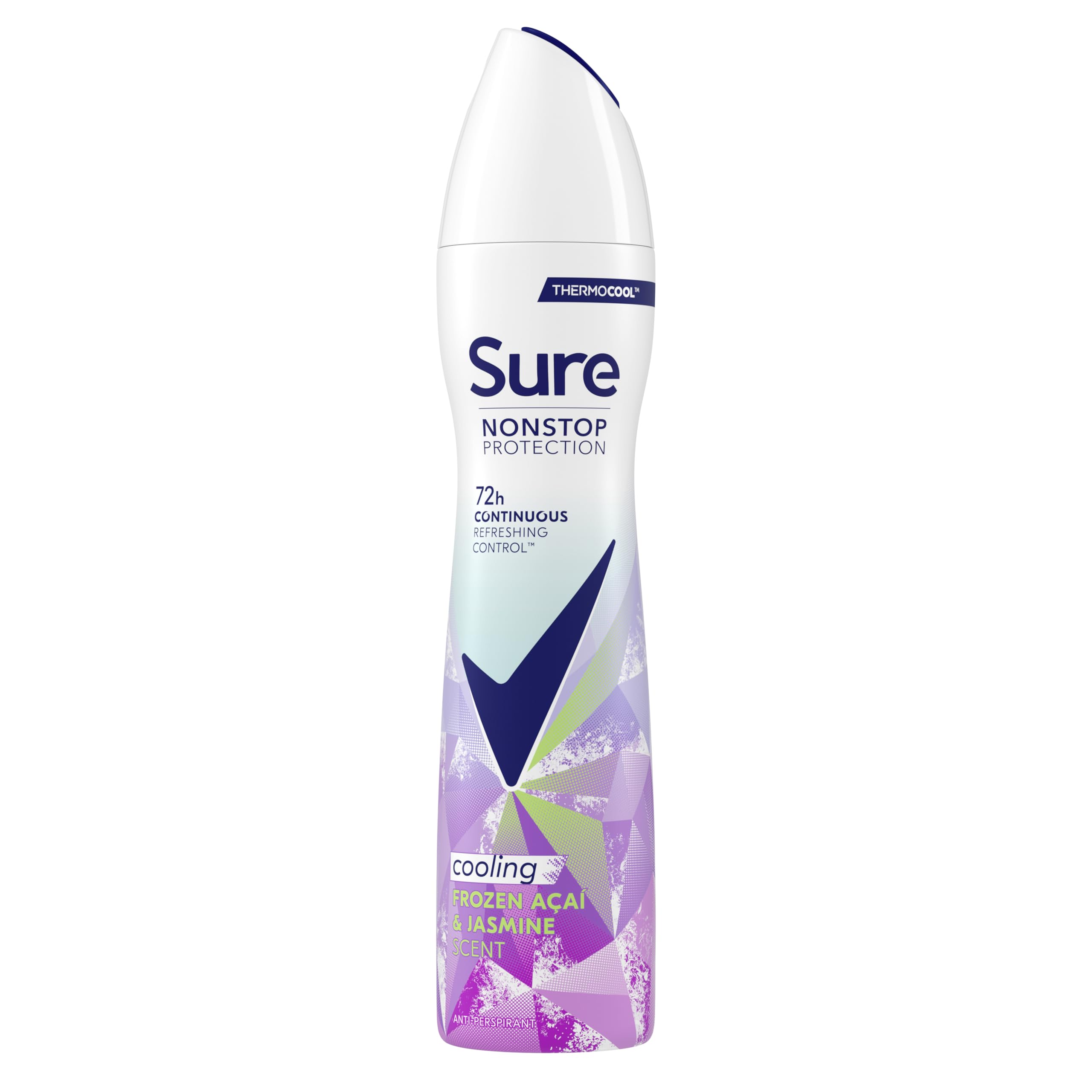 Sure Women Nonstop Protection Frozen Açaí & Jasmine Anti-Perspirant Aerosol cooling deodorant spray 72h non-stop sweat & odour protection 250 ml - Pack of 6