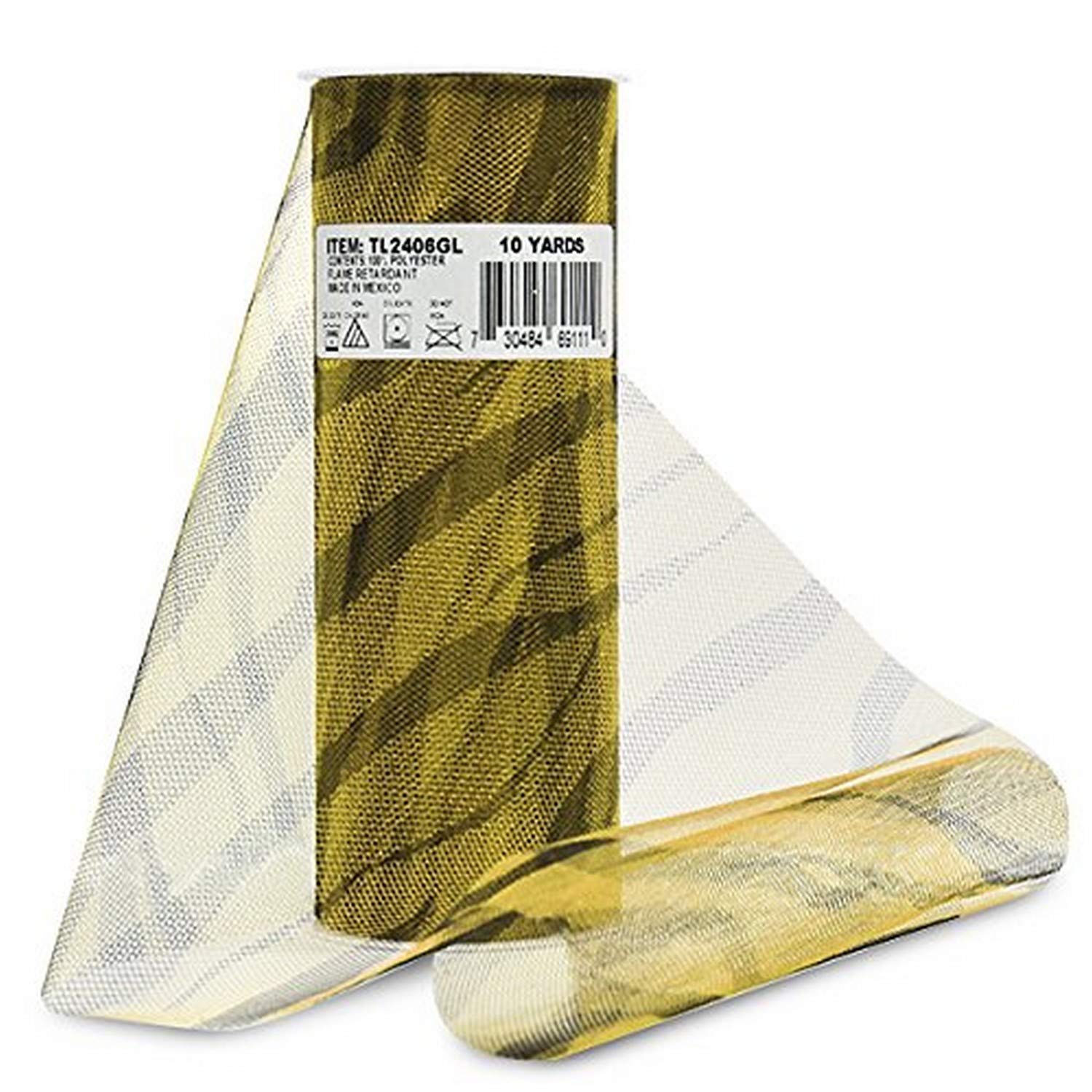 Expo Zebra Print Tulle Spool of 10-Yard, Gold