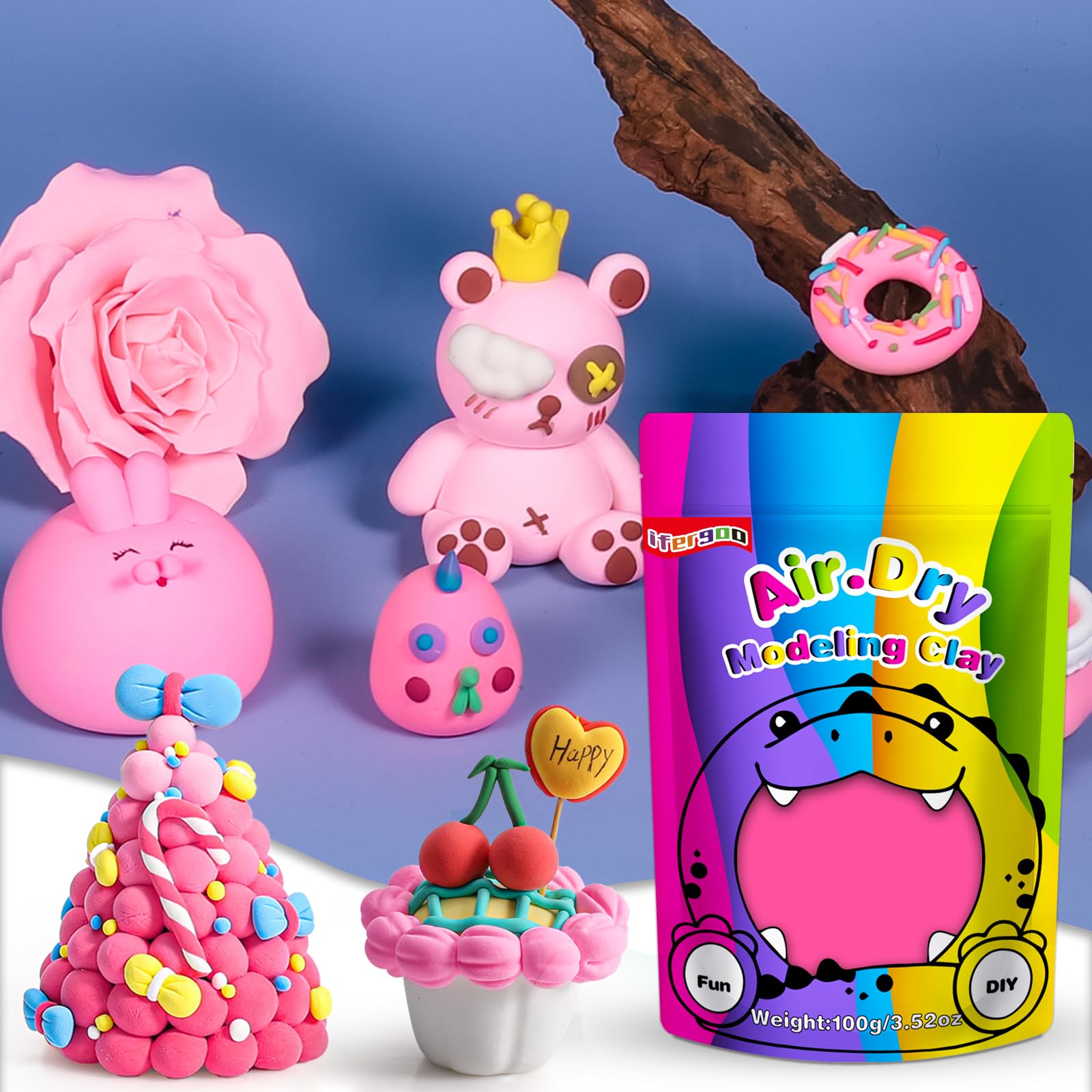 iFergoo Air Dry Clay, Ultra Light Modeling Clay, Magic Clay DIY Creative Modeling Dough - Image 3