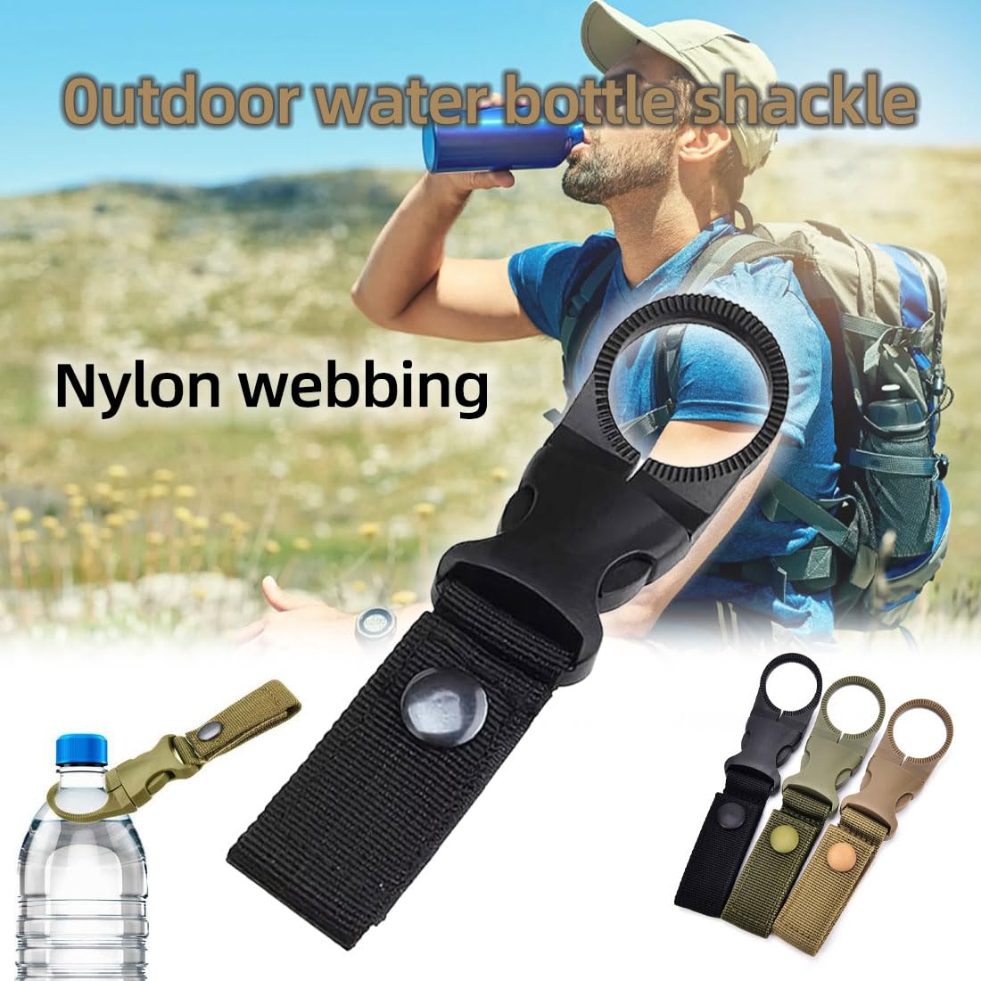 6 Moschettoni In Silicone Per Borracce - Gancio Appendi Bottiglia, Per Zaini E Attività Outdoor - Foto 9