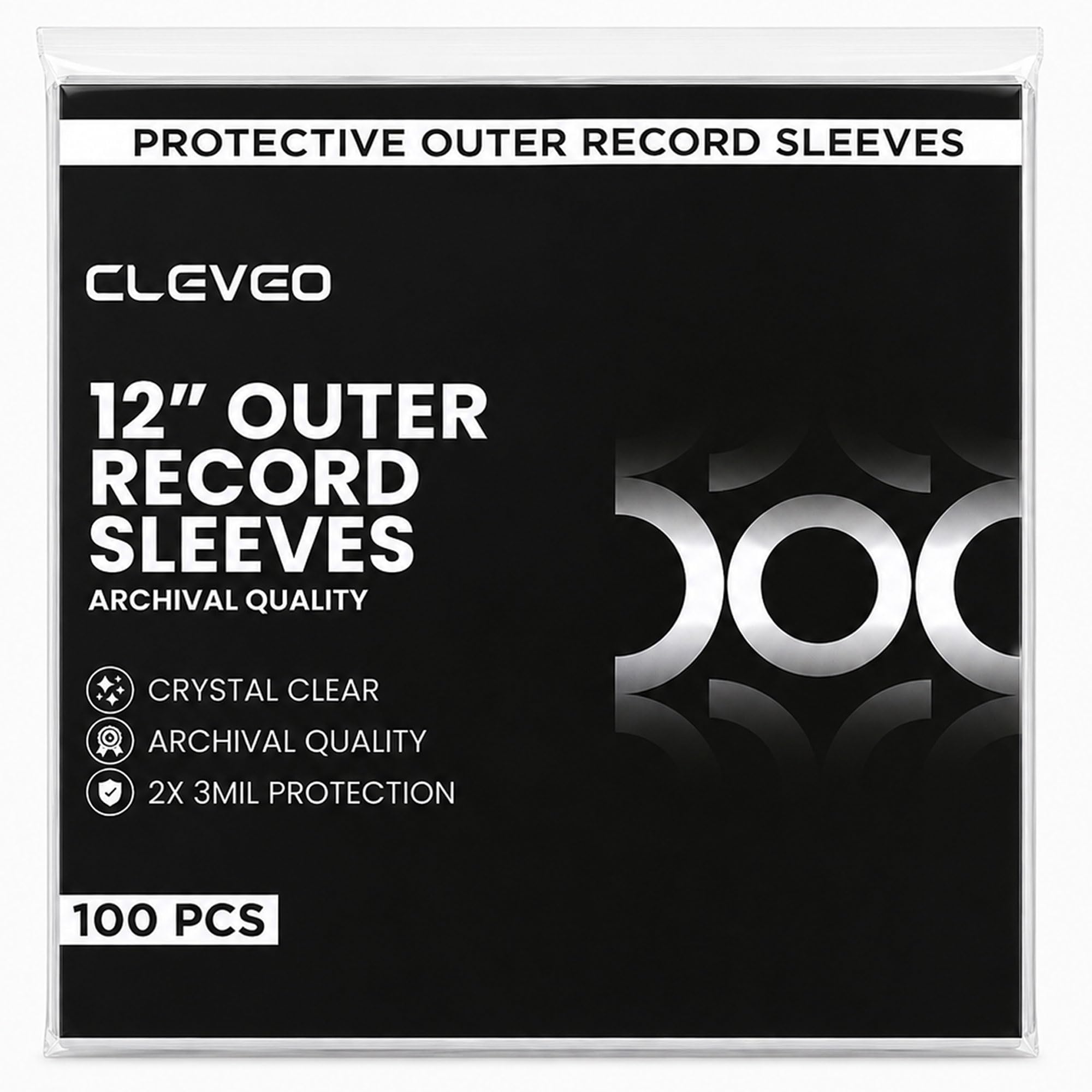 Vinyl Record Outer Sleeves 100 Pack -12.75" x 12.75" Crystal Clear 3 Mil Polypropylene LP Covers - Archival Quality Anti-Static Acid-Free Protection Against Dust, Dirt & Scratches-image-7