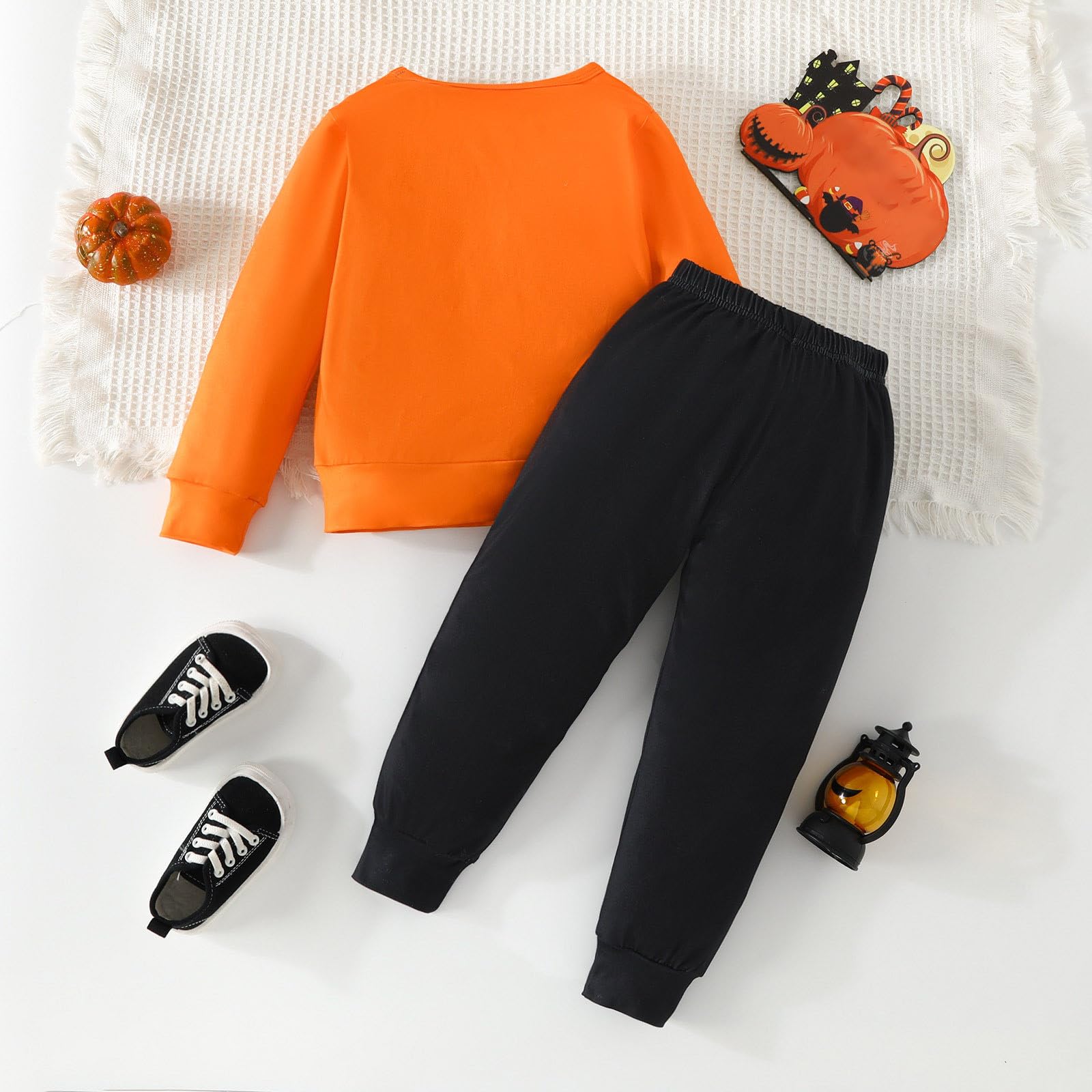 Genérico Conjunto infantil deportivo dos piezas casual estampado calavera divertido manga larga Halloween niños niñas pequeños