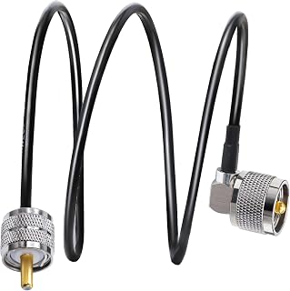 UHF Jumper Cable RG58 TUOLNK UHF PL259 Male Plug to UHF Male Right Angle Coaxial Cable 3.3ft (1M) for CB Radio PL 259 WiFi Antenna Extension Cable