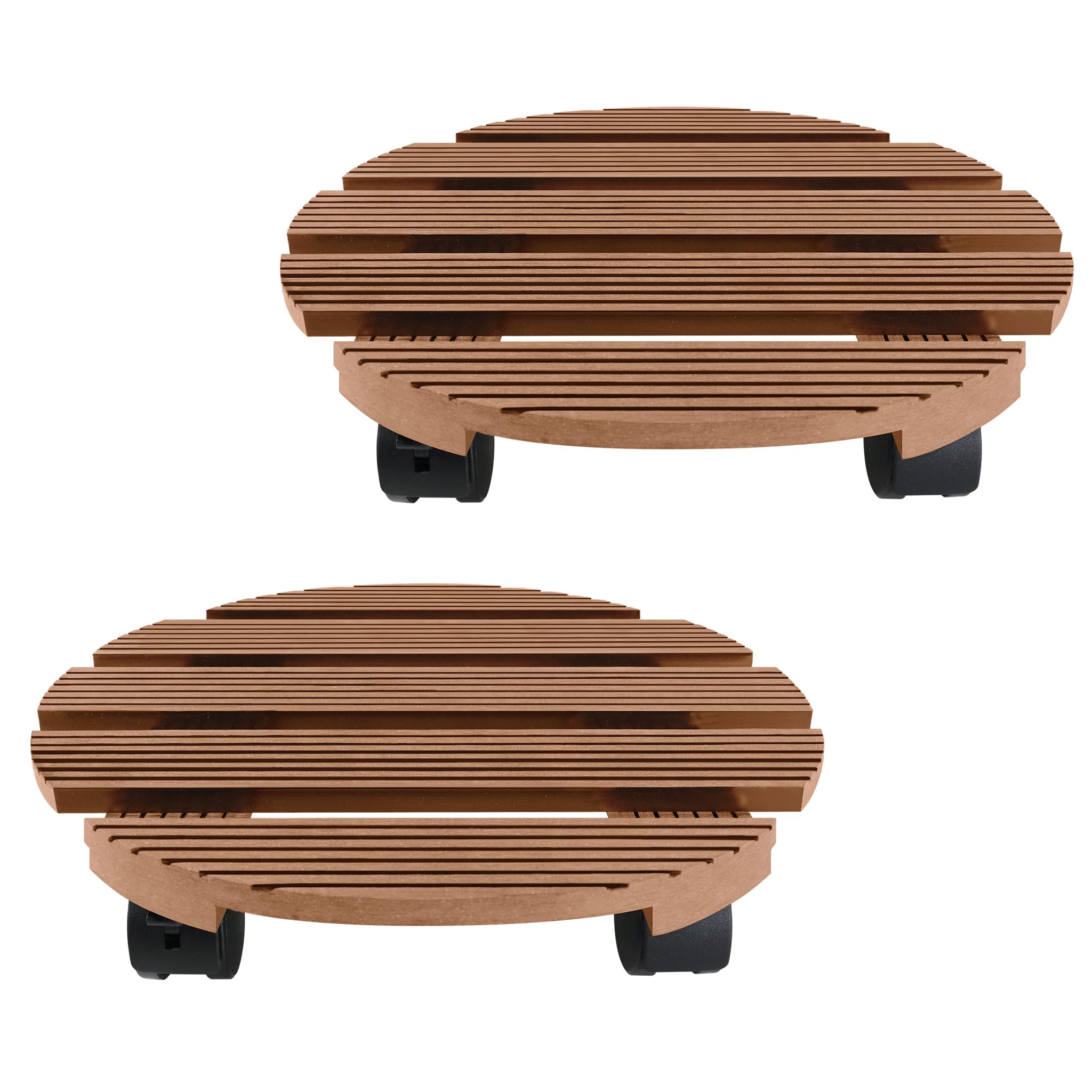 PEILU 2X Pflanzenroller Outdoor Pflanzen Untersetzer mit 360° Drehbare Rollen Blumen Rollbrett bis 100KG Gefäßroller für Sonnenschirmständer, Mülleimer, Regentonne, Pflanzentopf