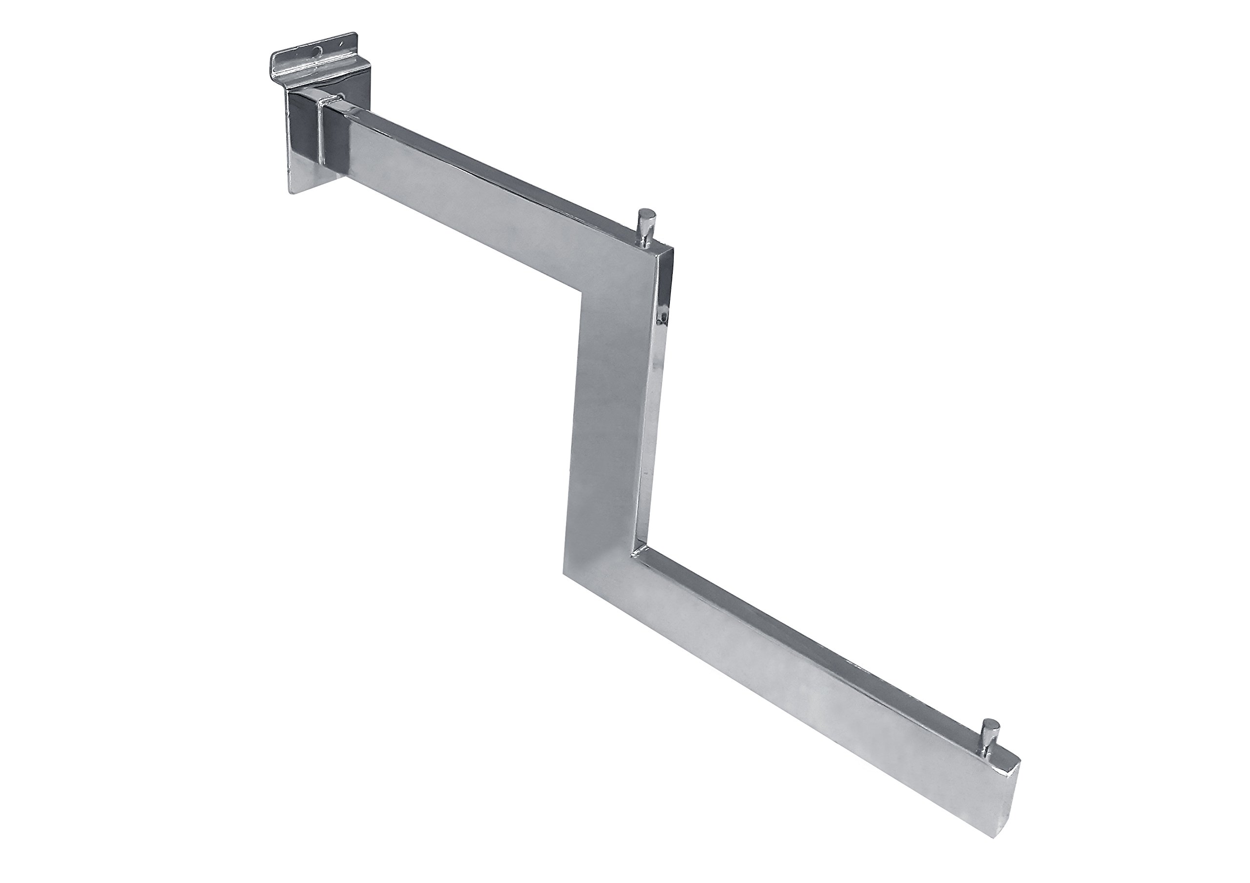 AMKO SP/SB Step Bracket for Slatwall, Chrome (Pack of 4)