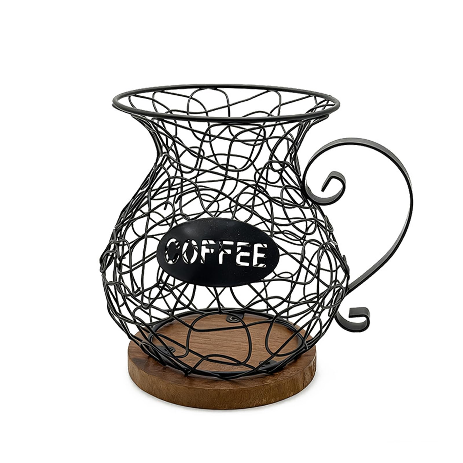 Buxuaaaa Black Practical Coffee Storage Basket Large Capacity Coffee Pods Organiser Espresso Pods Dispense For Kitchen Countertop Modern Storage Basket