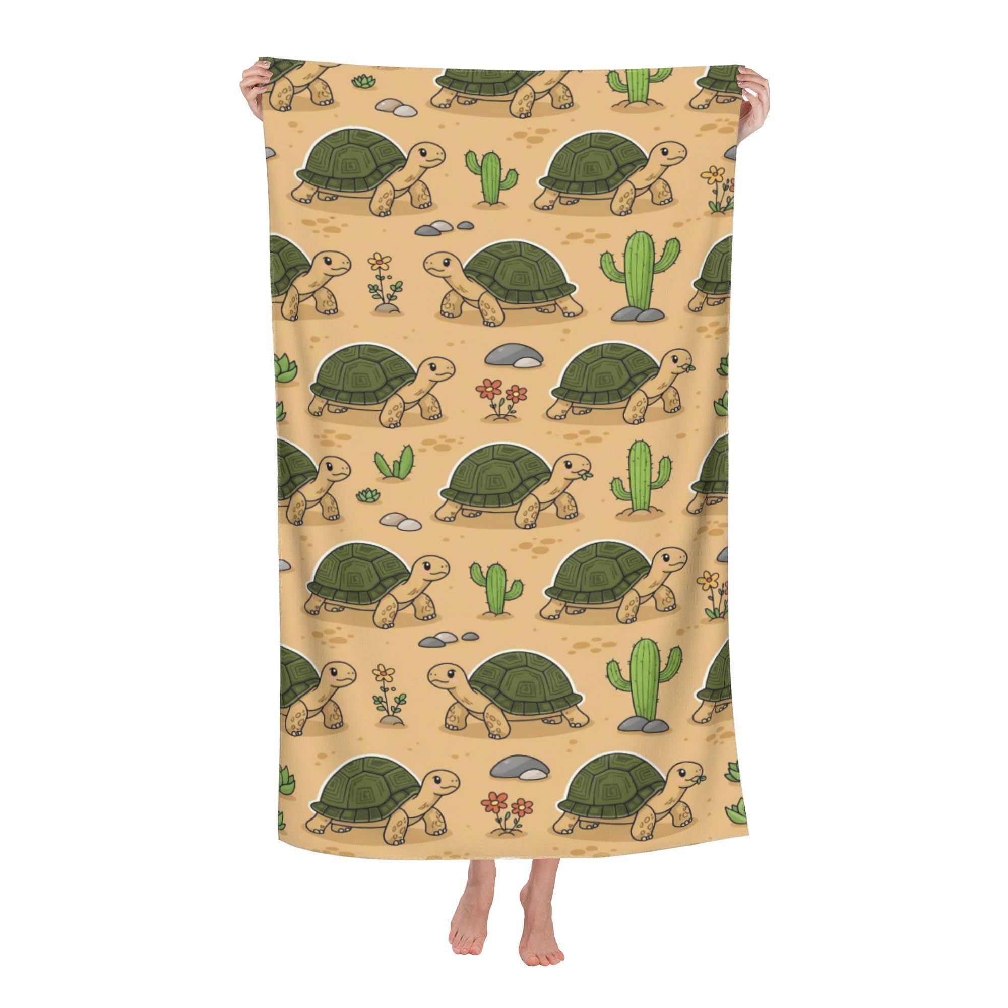 peiyeety Tortoise Reptile Land Soft Bath Towels Absorbent Bathroom Towel for Beach Hotel Gym Spa Shower