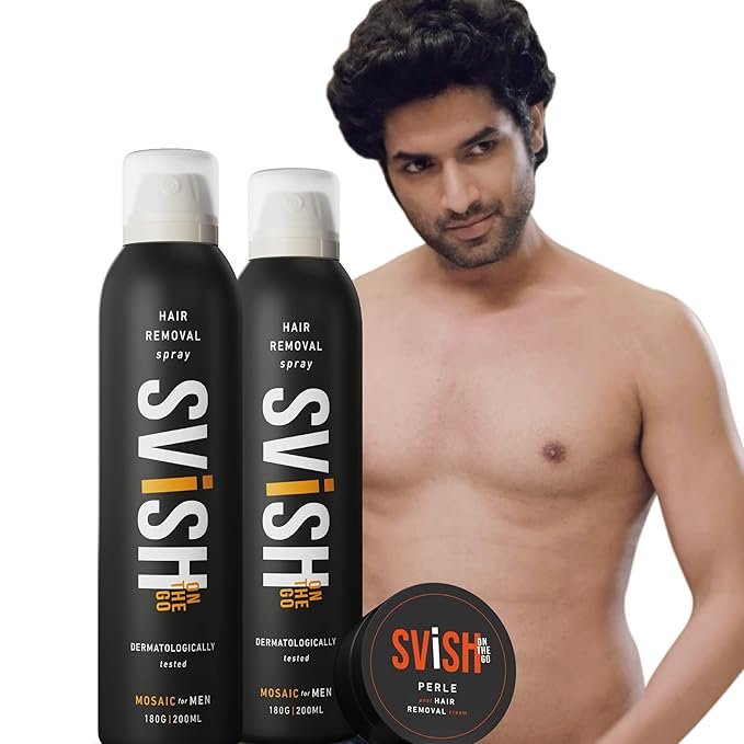 Buy Svish On The Go Hair Removal Spray for Men Pack of 2 Painless