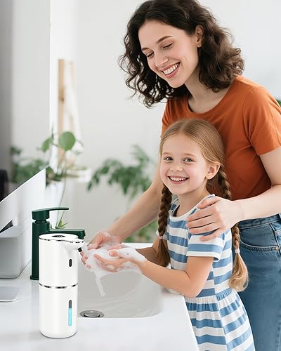 Miniatura 7 de LOFICOPER Dispensador automático de jabón espumoso, dispensador de jabón sin contacto de 12.8 onzas, dispensadores de jabón de manos recargables con