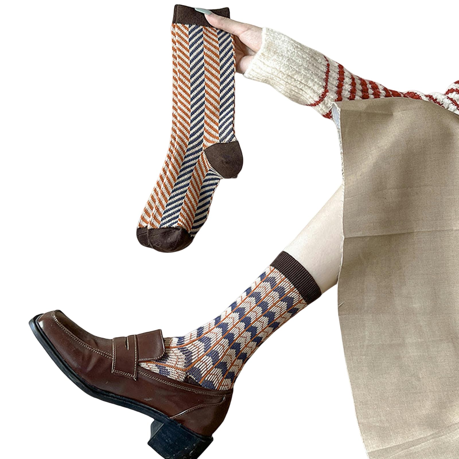 Skarpety termiczne dla kobiet skarpety termiczne dla kobiet jesień i zima średnie rurki damskie skarpety pochłaniające pot oddychające skarpetki damskie, 5 par