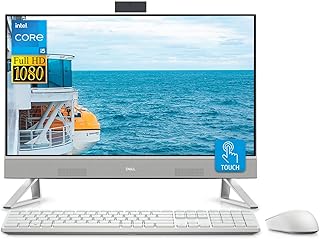 Dell Inspiron 5410 All-in-One Desktop, 23.8" FHD IPS Touchscreen, 12th Gen Intel Core i5-1235U Processor, 32GB RAM, 1TB SSD, Dual Screen Support, Webcam, Microphone Input, WiFi6, Windows 11