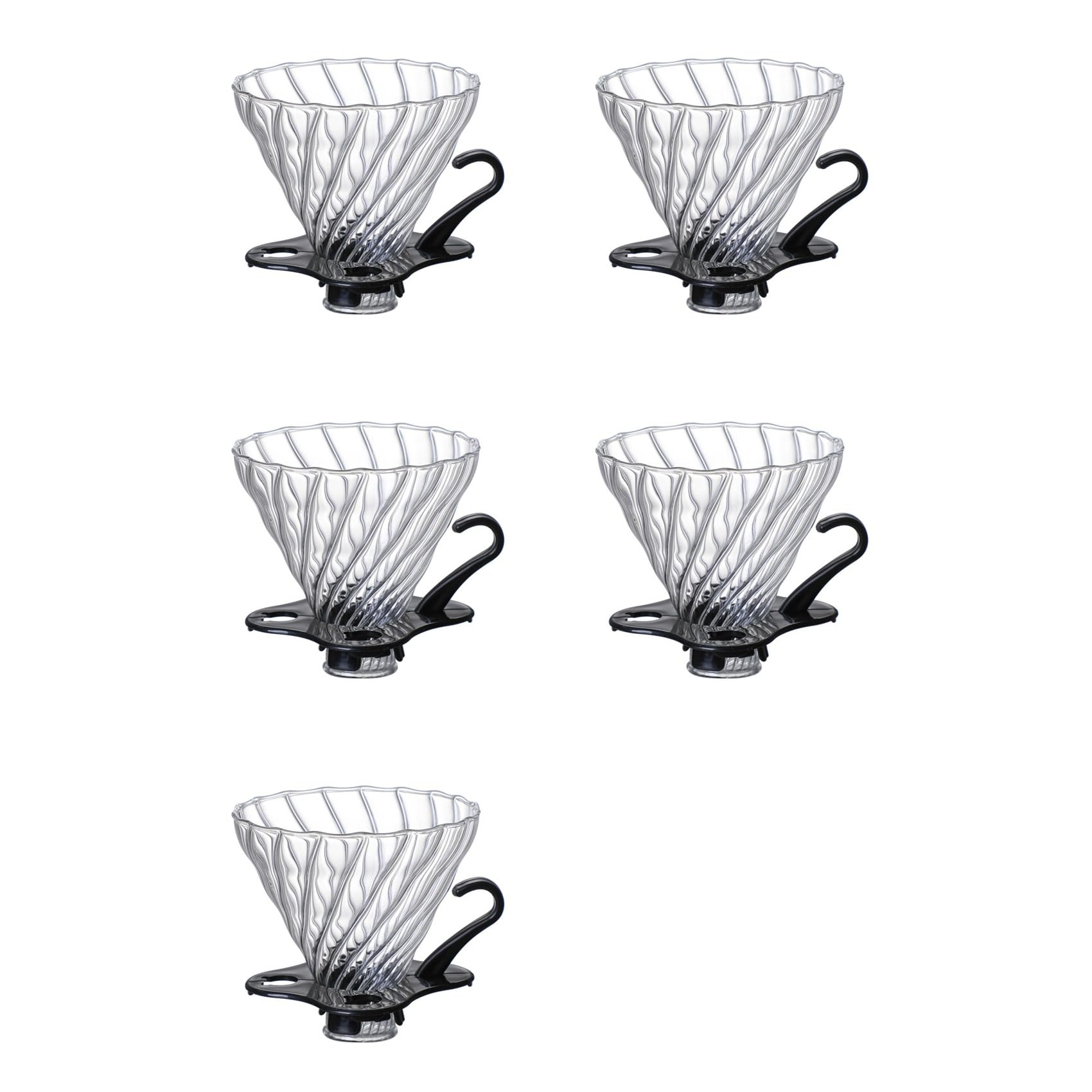 Aundhegrtt 5X Pour over Coffee Dripper Coffee Filter for 1-4 Cups Reusable Coffee Maker Heat- Glass Coffee Cone
