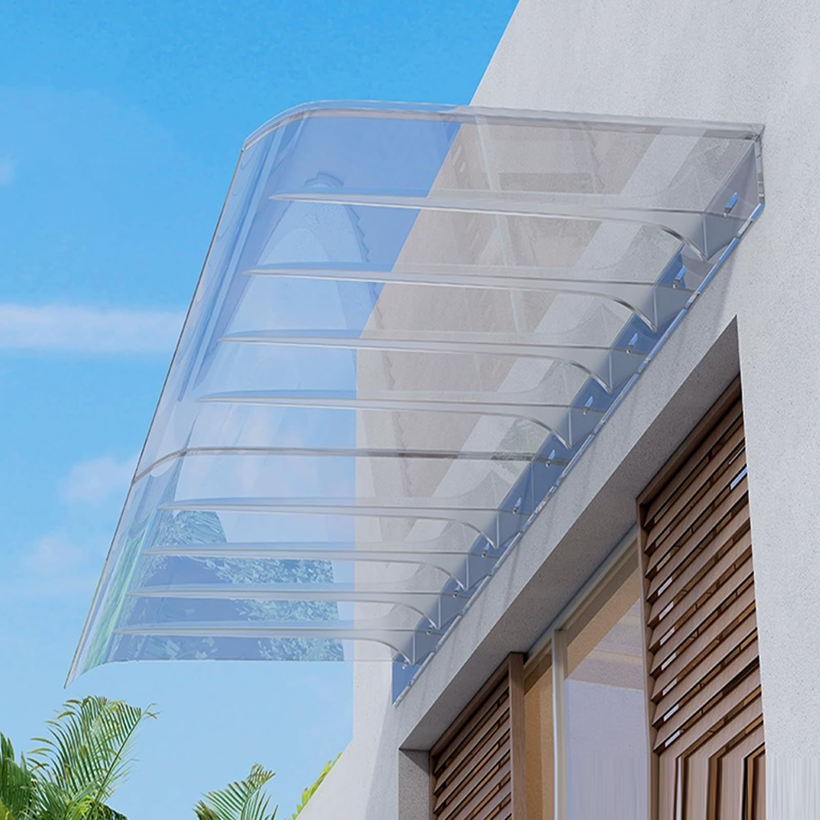 CZYZMDD Durable Door CanopyUVResistant Overhead Awning for Front 200kg ImpactResistant Polycarbonate Sizes 40/50/60cm (60x300cm/24x118in) Weather Protection Rain & Snow