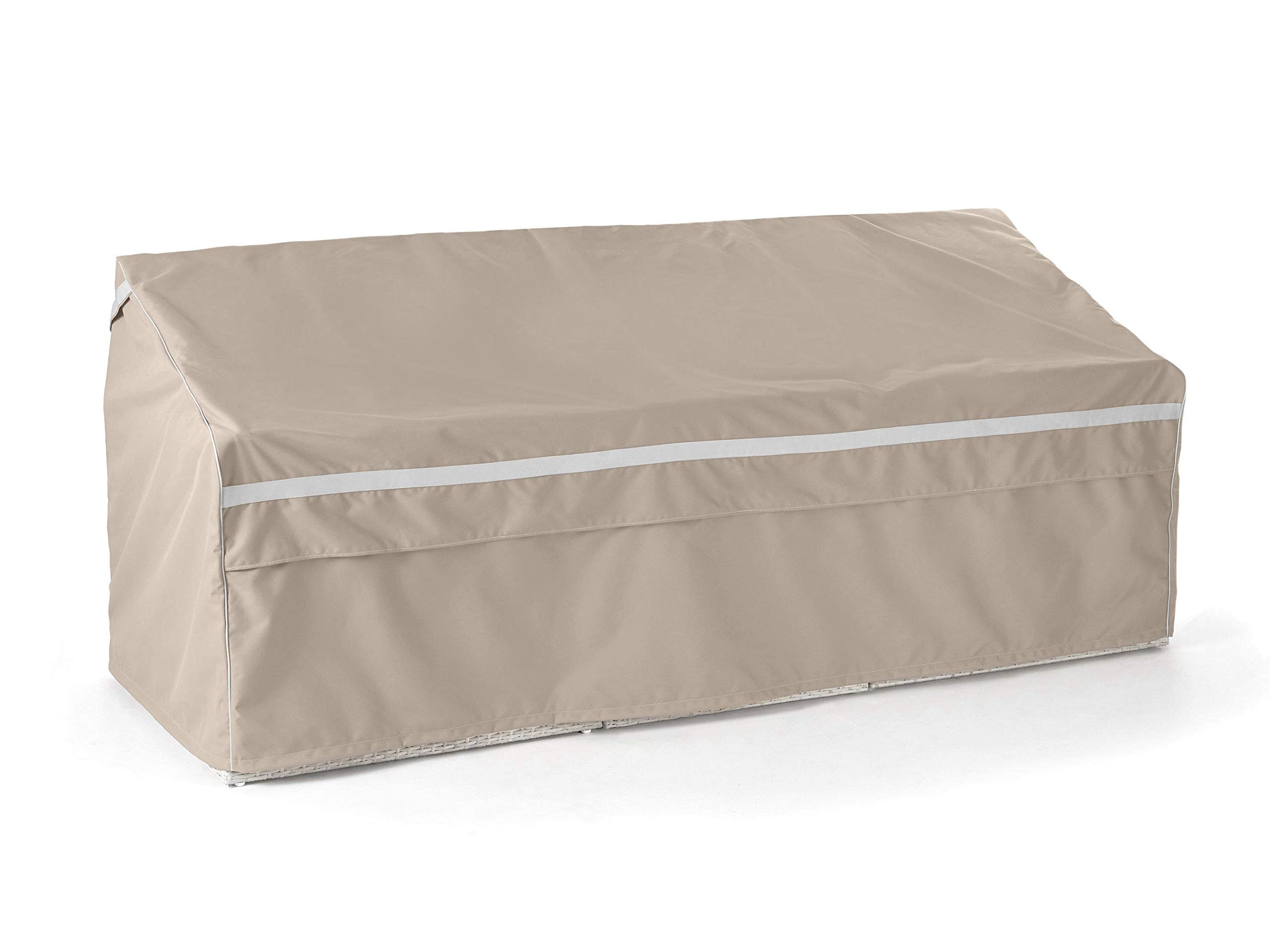 Covermates Adirondack Bench - Premium Polyester, Weather Resistant, Drawcord Hem, Seating and Chair Covers, 76W x 36D x 36H, Clay