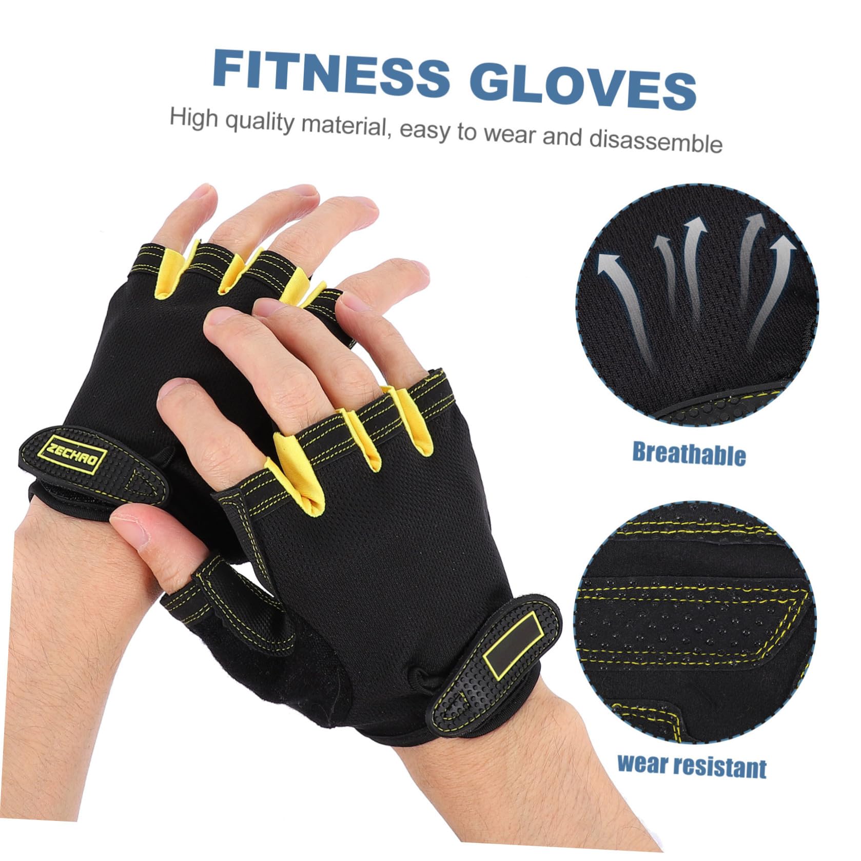 SHERCHPRY 3paires Gants De Cyclisme Anti-dérapants Et Respirants Pour Hommes Et Femmes Mitaines De Fitness Pour Activités De Plein Air Uv Demi-doigts