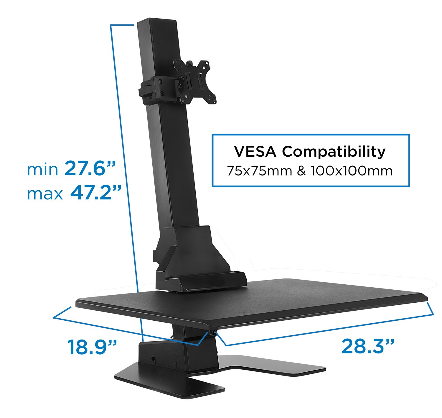 MountIt! Electric Standing Desk Converter, Motorized Tabletop Sit