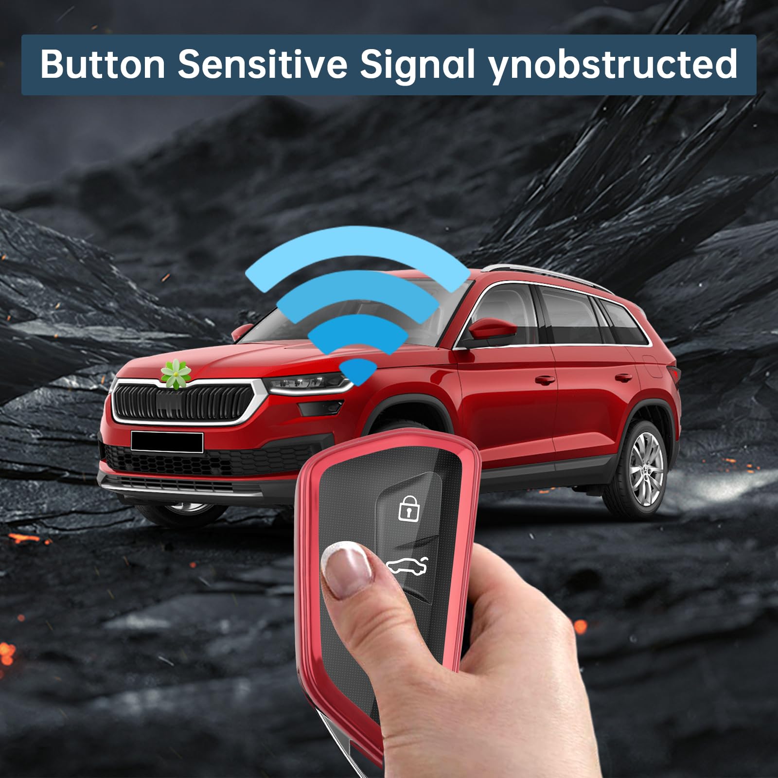 Funda Protectora Para Llave De Skoda Elroq 2025/2026 - Material TPU Suave, 6 Colores (Azul), Incluye Llavero