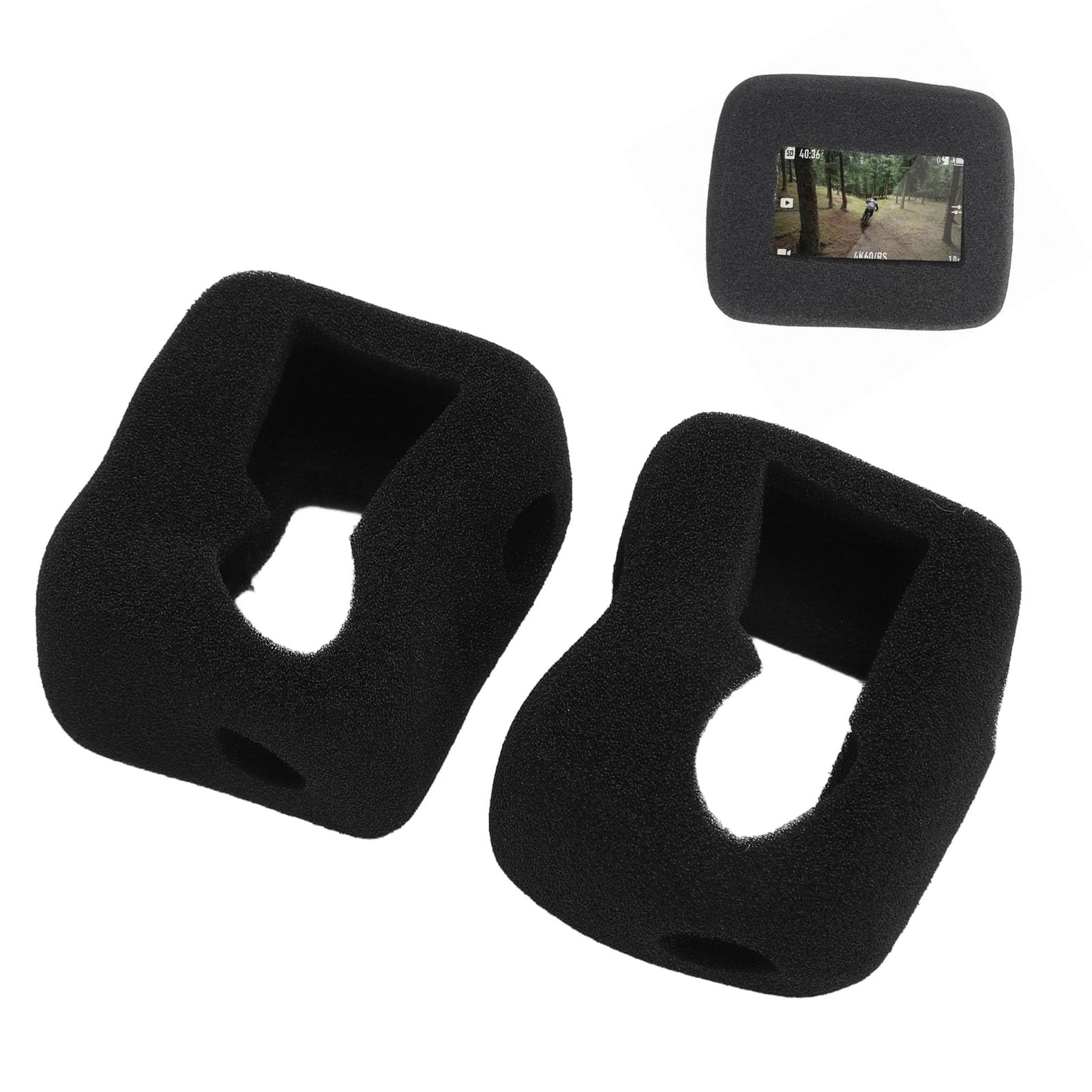 Plyisty2Pcs Action Camera Windscreen Windslayer Housing Case, Noise Reduction Foam Cover for OSMO Action 4 Action 3
