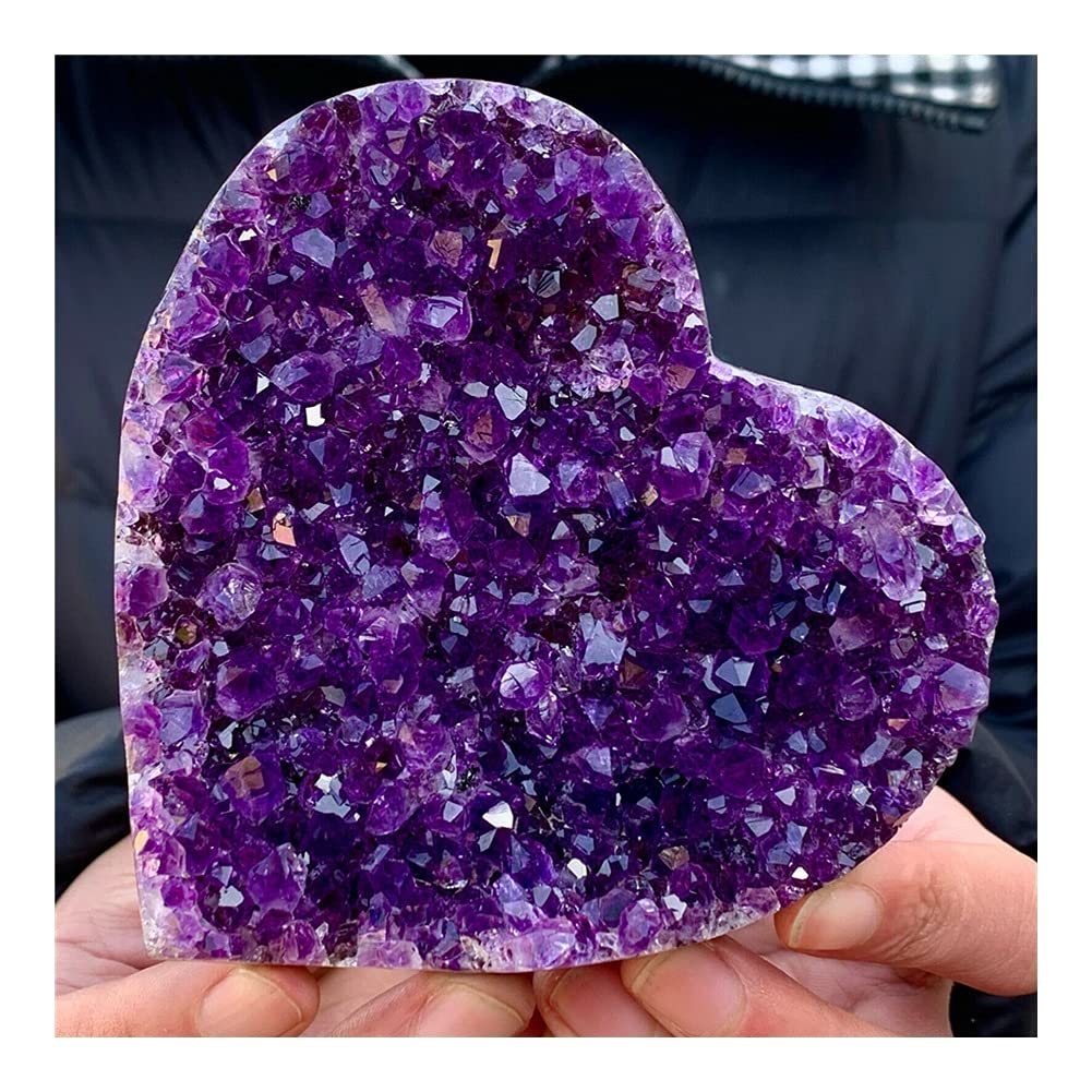 Natürliche herzförmige Amethyst-Edelsteinquarzprobe schön (Size : 500-550g) ERTEYIN (Size : 200-250g)
