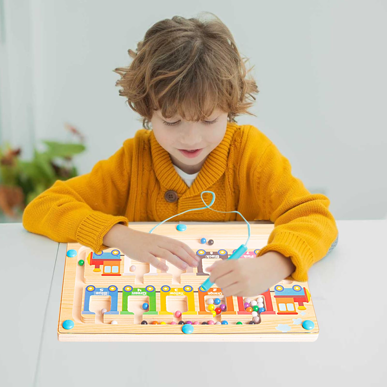 Montessori zabawka dla chłopców i dziewczynek w wieku od 2 do 5 lat, prezent dla dzieci, magnetyczna zabawka drewniana, dla małych dzieci od 3 lat, gra sortowania kolorów